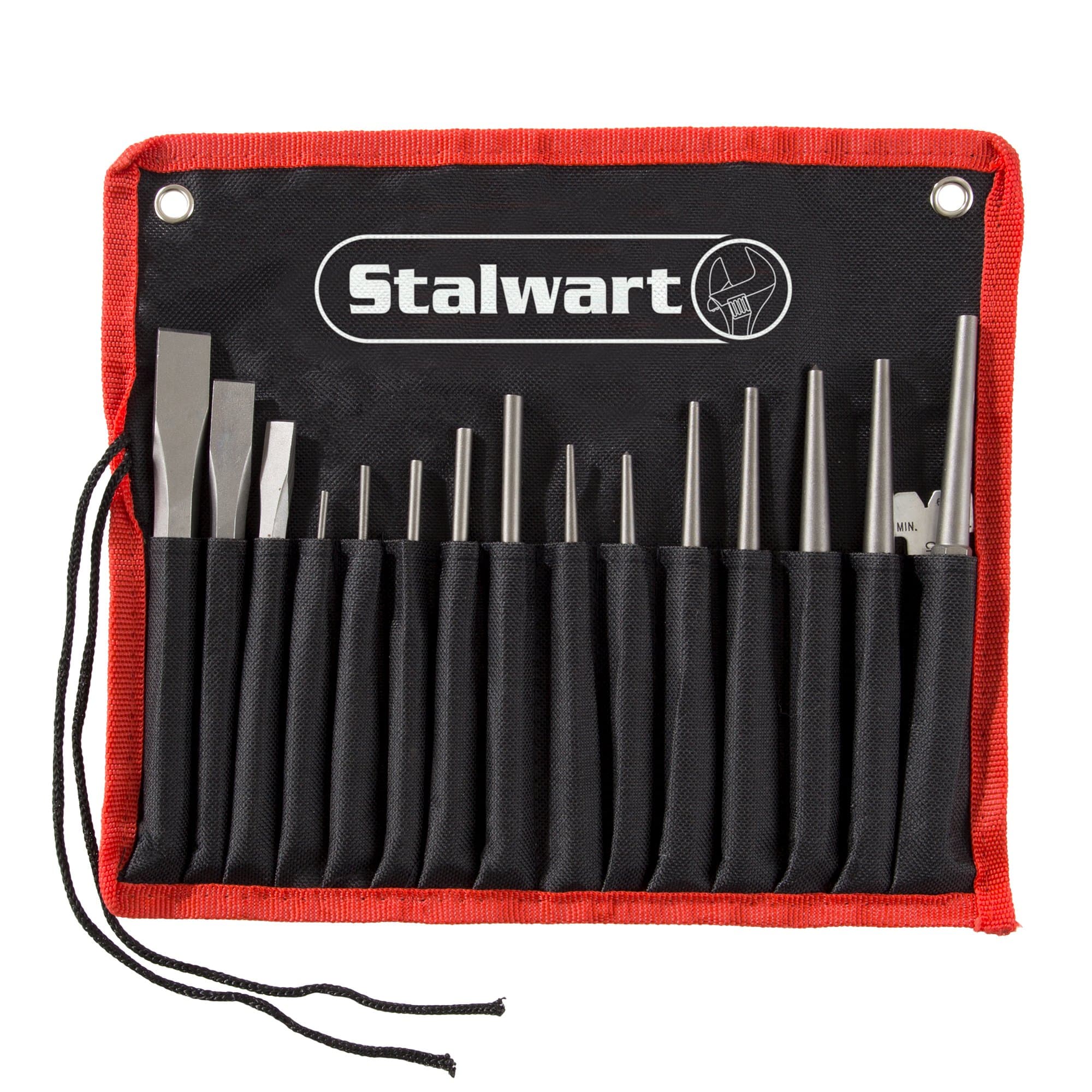 Stalwart Punch And Chisel Set, 16 Pieces- Includes Taper Punches, Cold Chisels, Pin Punches, Center Punches, Chisel Gauge, and Storage Case- By