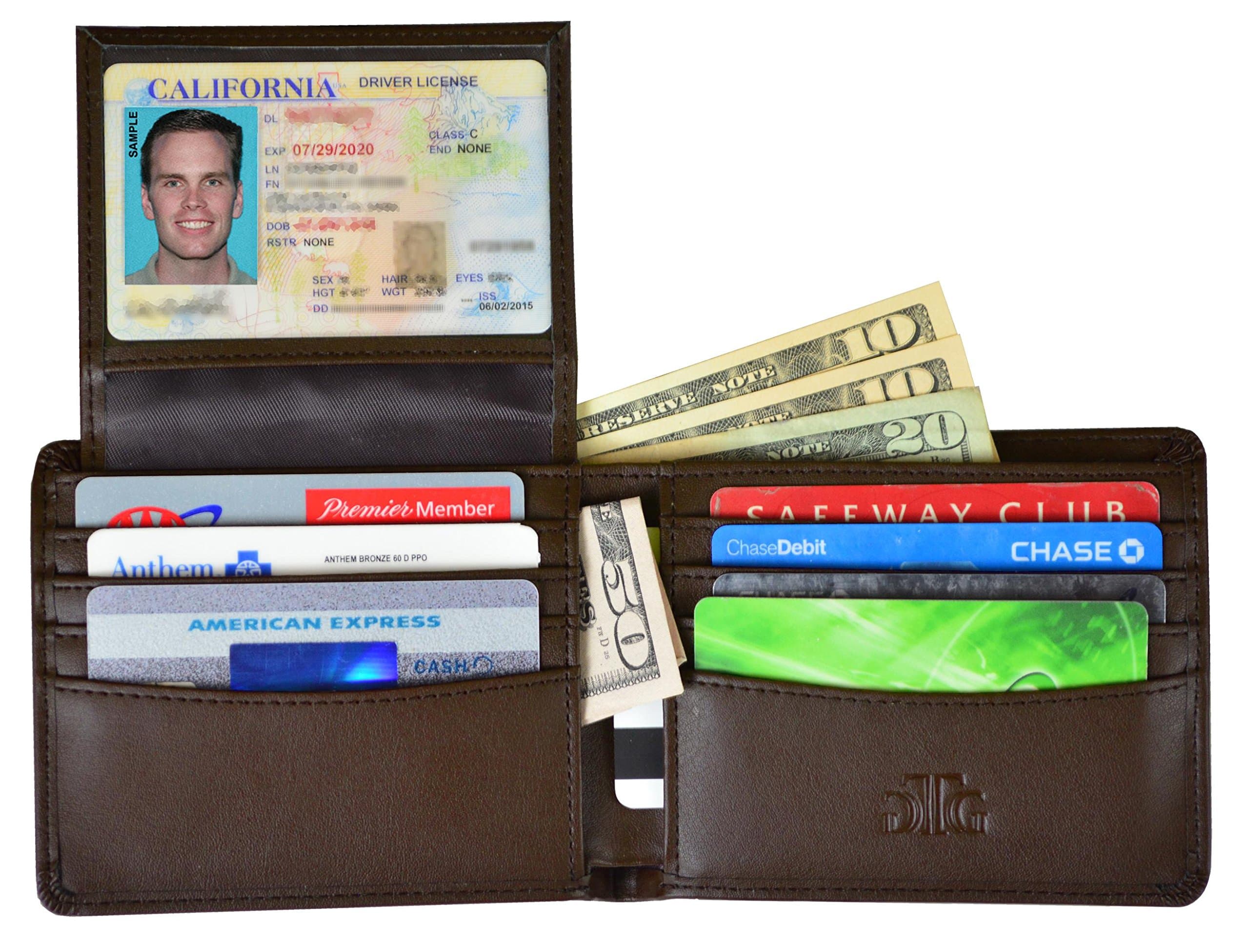 RFID Blocking Leather Wallet for Men - RFID Passport Sleeve and Gift Box incl.
