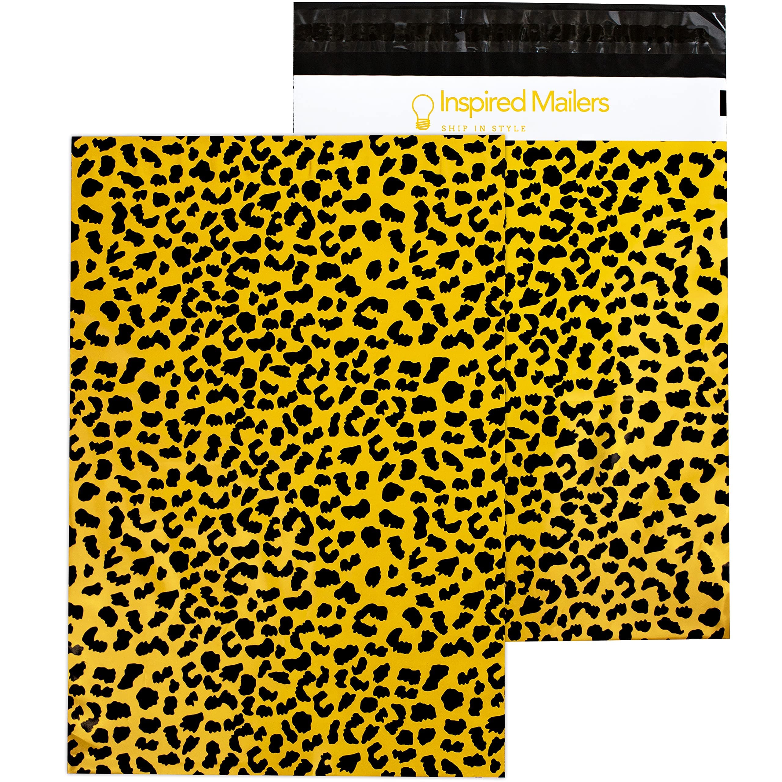 Inspired Mailers - Poly Mailers 10x13 - 100 Pack - Wild Cheetah - Poly Shipping Bags for Clothing - Mailing Envelopes - Cute Packaging Bags for Shipping - Shipping Envelopes