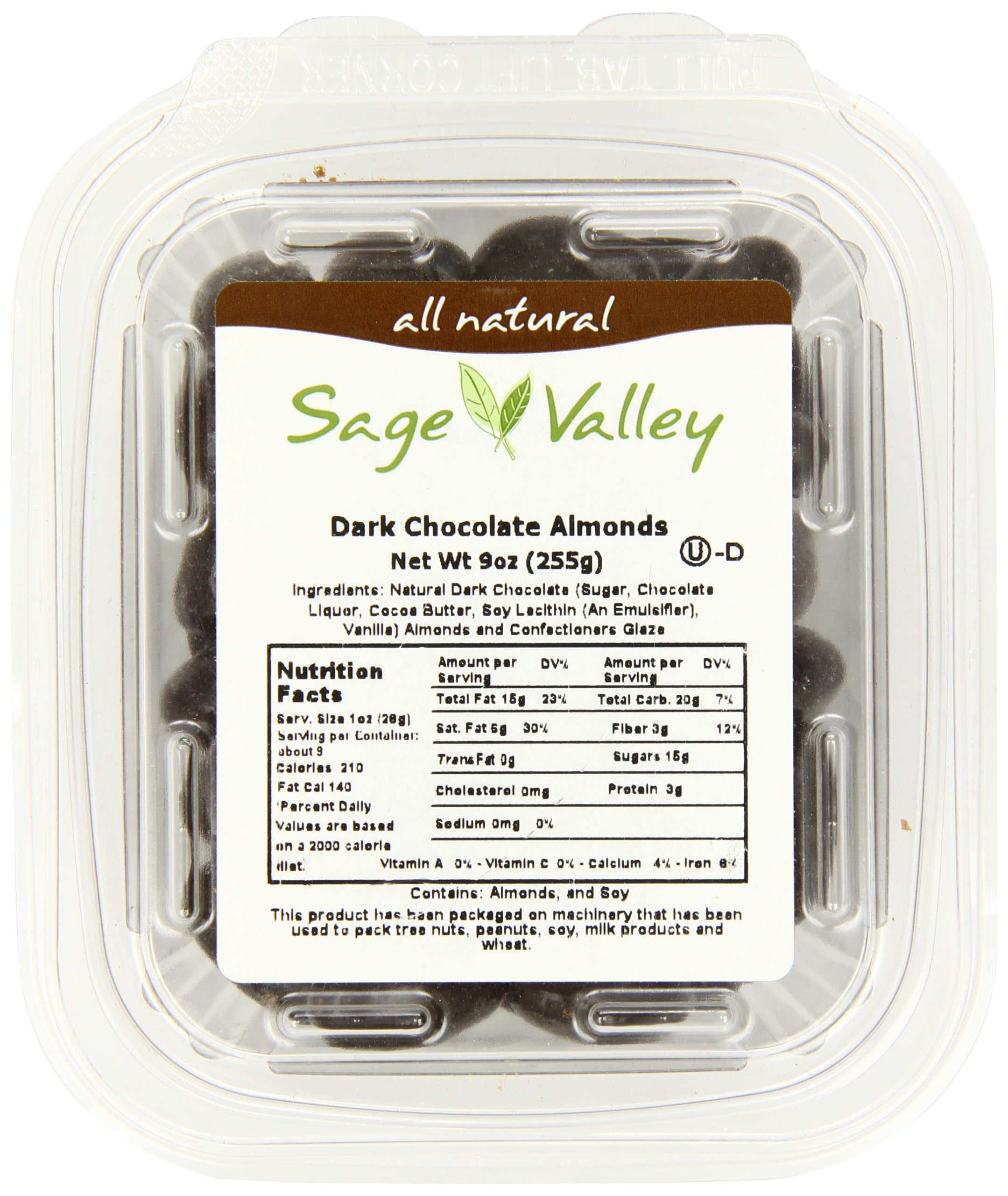 Sage Valley Dark Chocolate Almonds, 9 Ounce