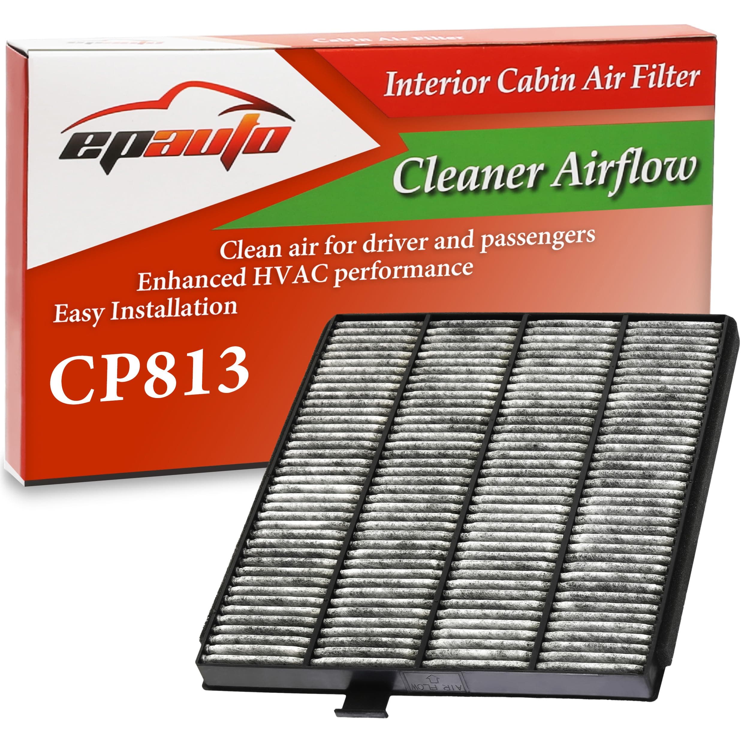 EPAuto CP813 (CF8813A) Replacement Cabin Air Filter includes Activated Carbon for Honda Odyssey (1999-2004), Pilot (2003-2008), Acura MDX (2001-2006)