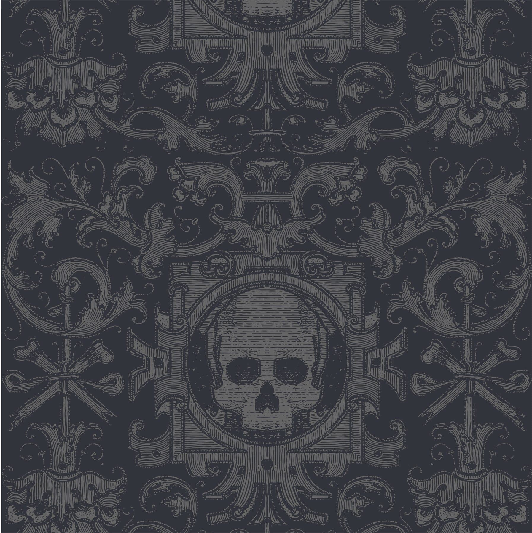 Mitchell Black Skull Box Wallpaper in Black