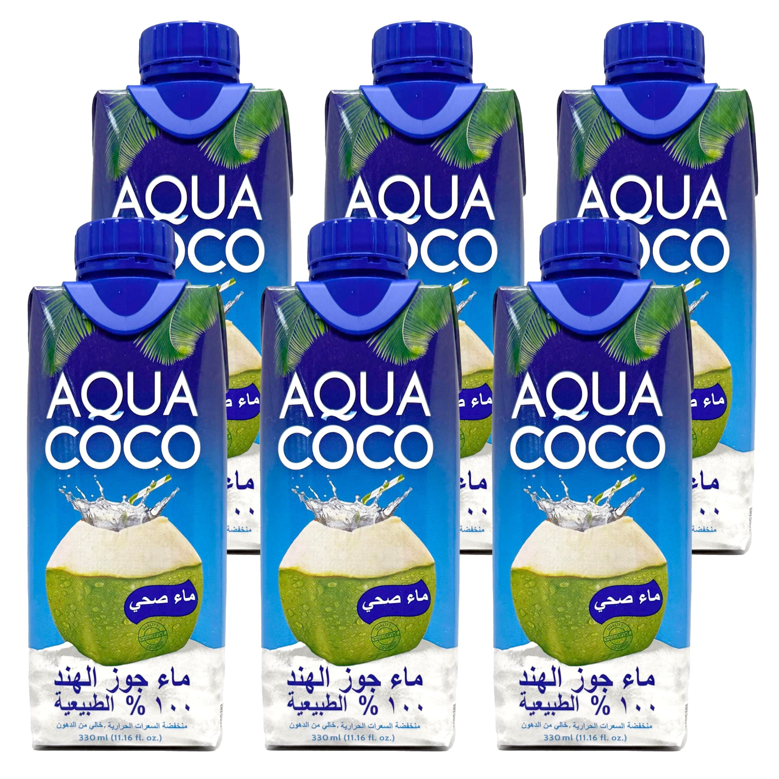Aqua Coco 100%天然ココナッツウォーター 330ml 6個パック ホワイト