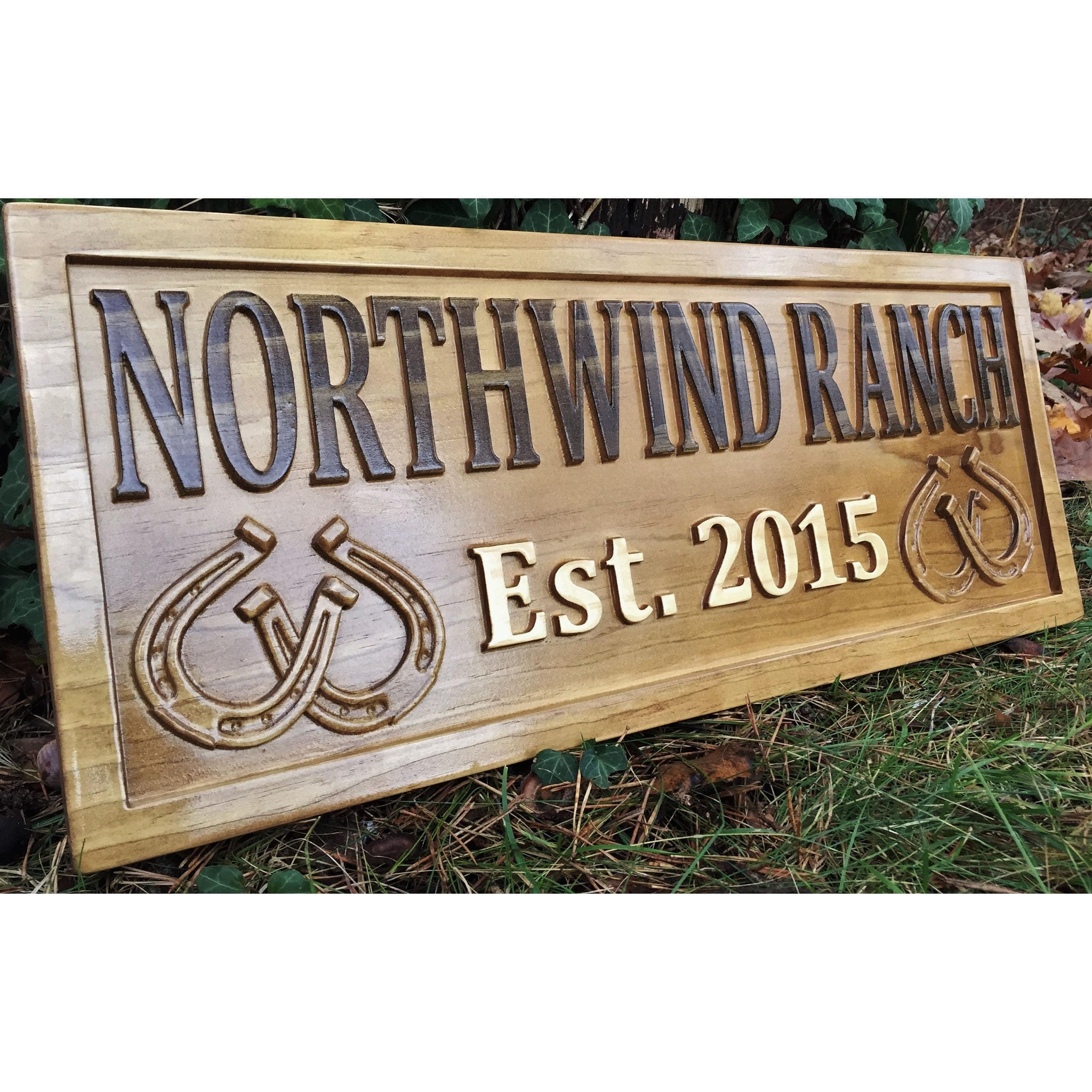 - Personalized Ranch Sign Rustic Wood Sign Personalized Couples Gift Custom Wooden Sign Family Last Name Established Gift Stall Sign Horse Barn Horseshoe Decor Western 5 Year Anniversary