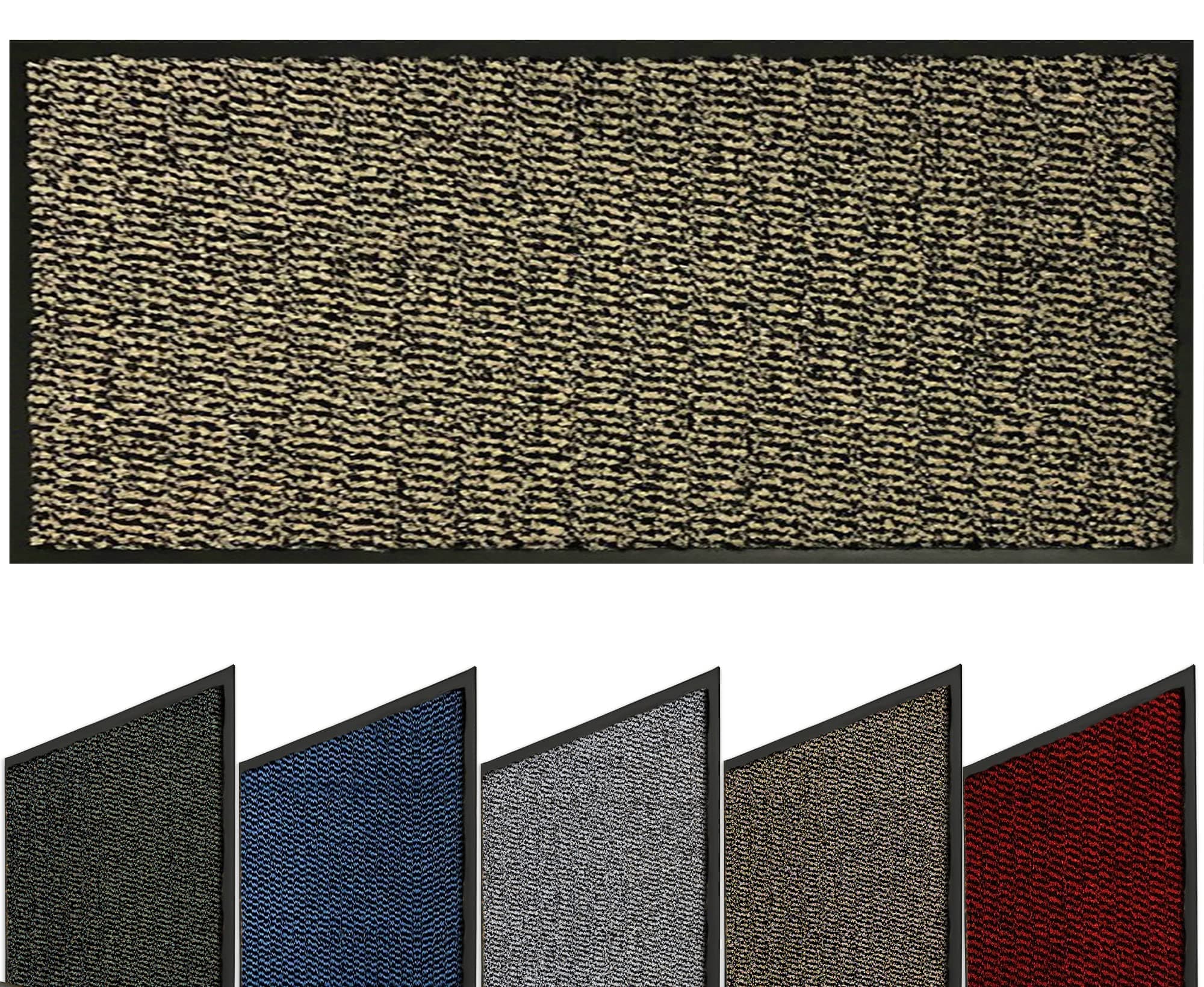 FB FunkyBuysBarrier Mat Large Door Mat Rubber Backed Medium Runner Barrier Mats Rug PVC Edged Heavy Duty (Brown, 60x120)