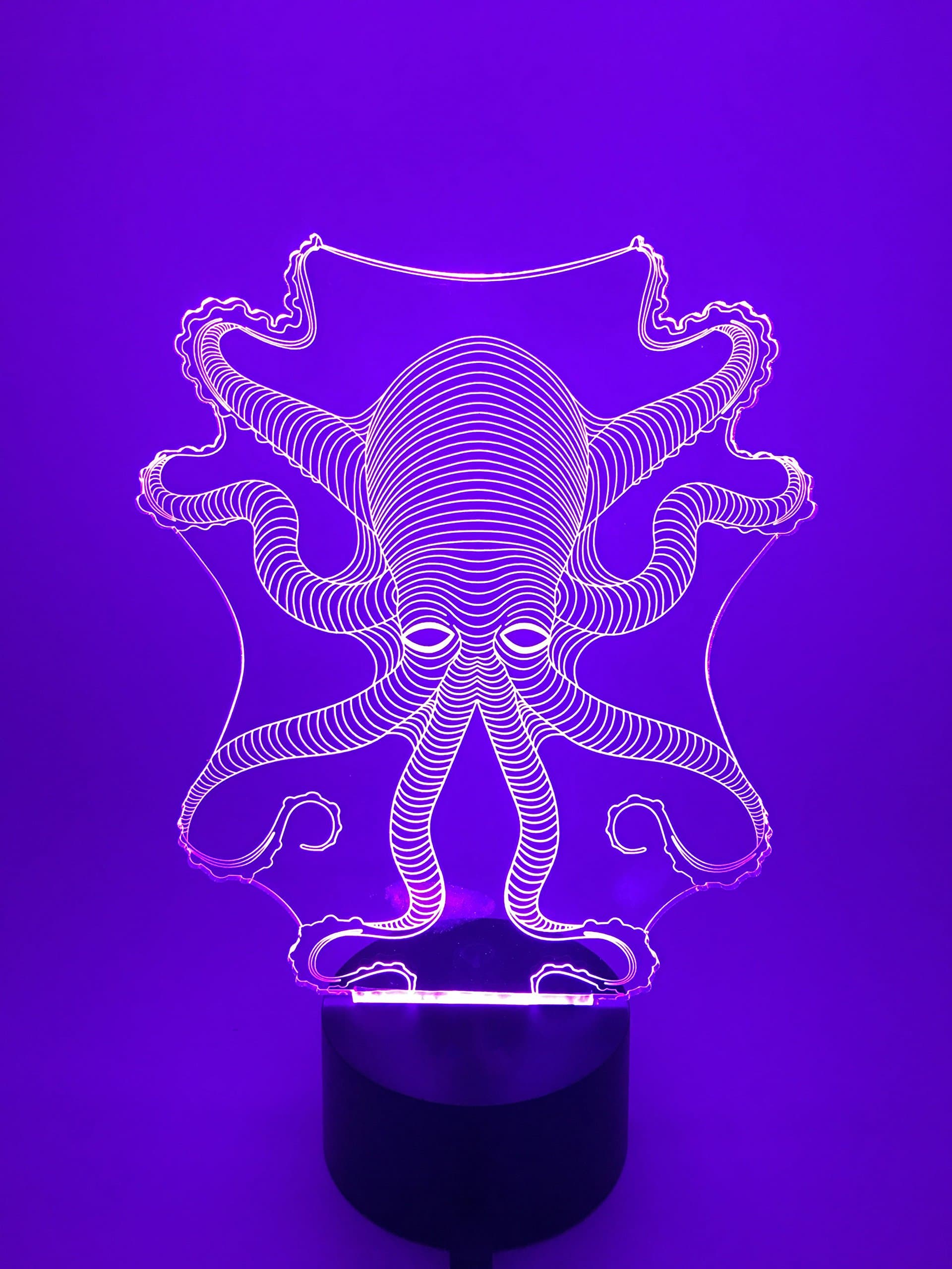 YOUQIZHI® 3D Optical Illusion octopus Panel Model Lighting Night 7 Color Change USB Touch button LED Desk Table Light Lamp