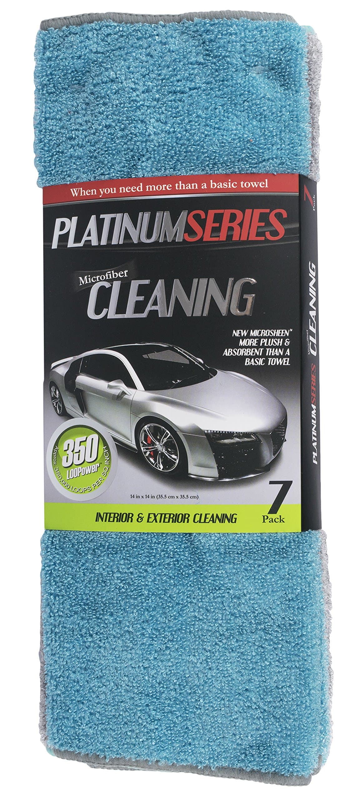 Microtex R-200673 Aqua/Silver 14" x 14" Microfiber Towel