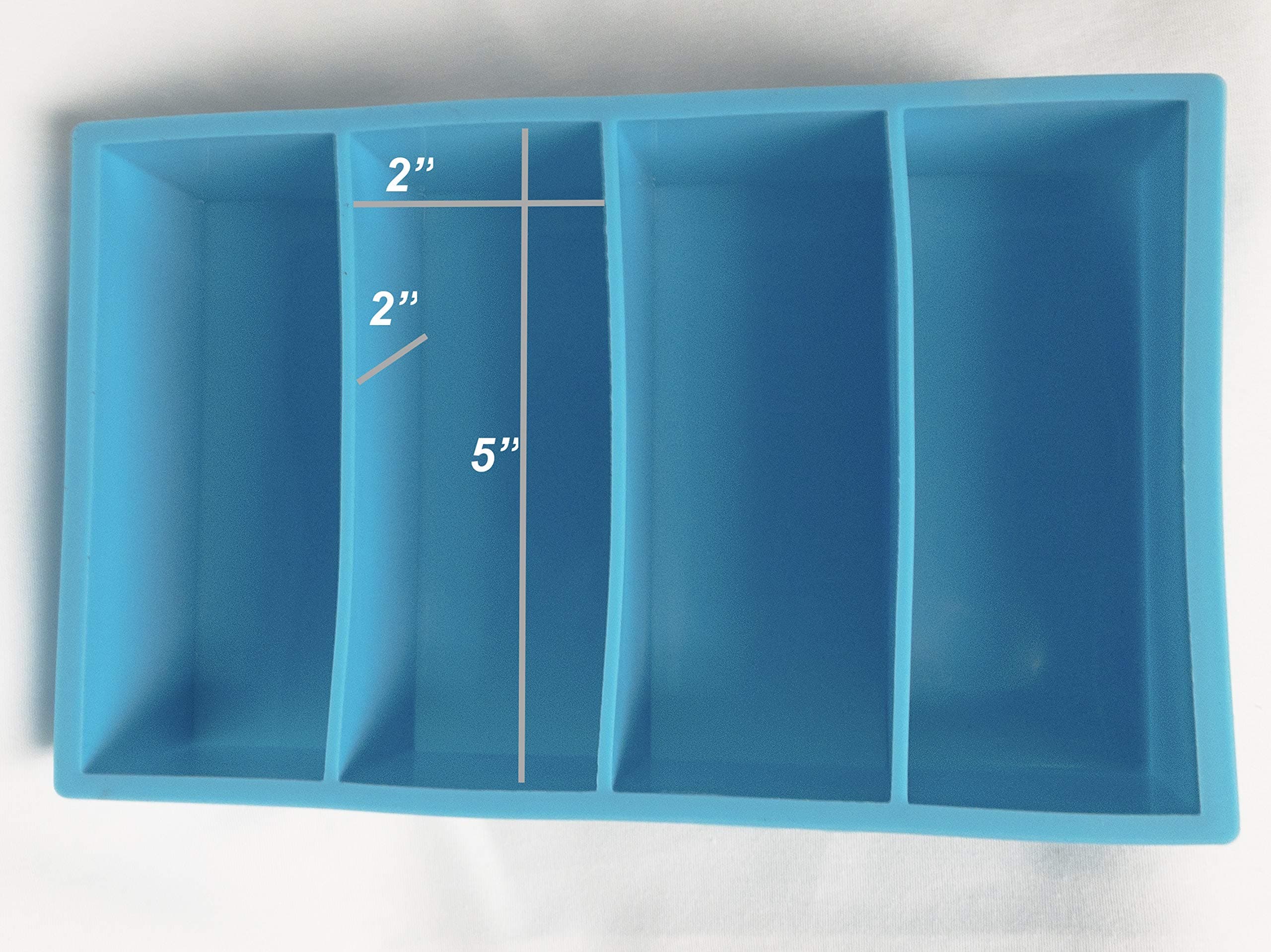 PKM Large Blue Silicone Ice Cube Tray 4 Cavity