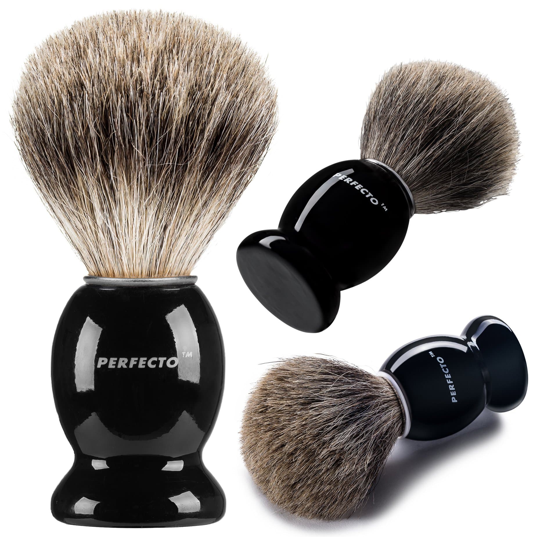 100% Pure Badger Shaving Brush-Black Handle- Engineered for The Best Shave of Your Life. for, Safety Razor, Double Edge Razor, Straight Razor or Shaving Razor, Its The Best Badger Brush.