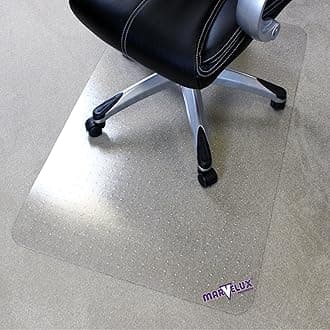 Marvelux 90 x 120cm (36" x 47") Heavy Duty Premium Polycarbonate Rectangular Office Chair Mat for Low, Standard and Medium Pile Carpets, Transparent Carpet Protector, Multiple Sizes, Shipped Flat