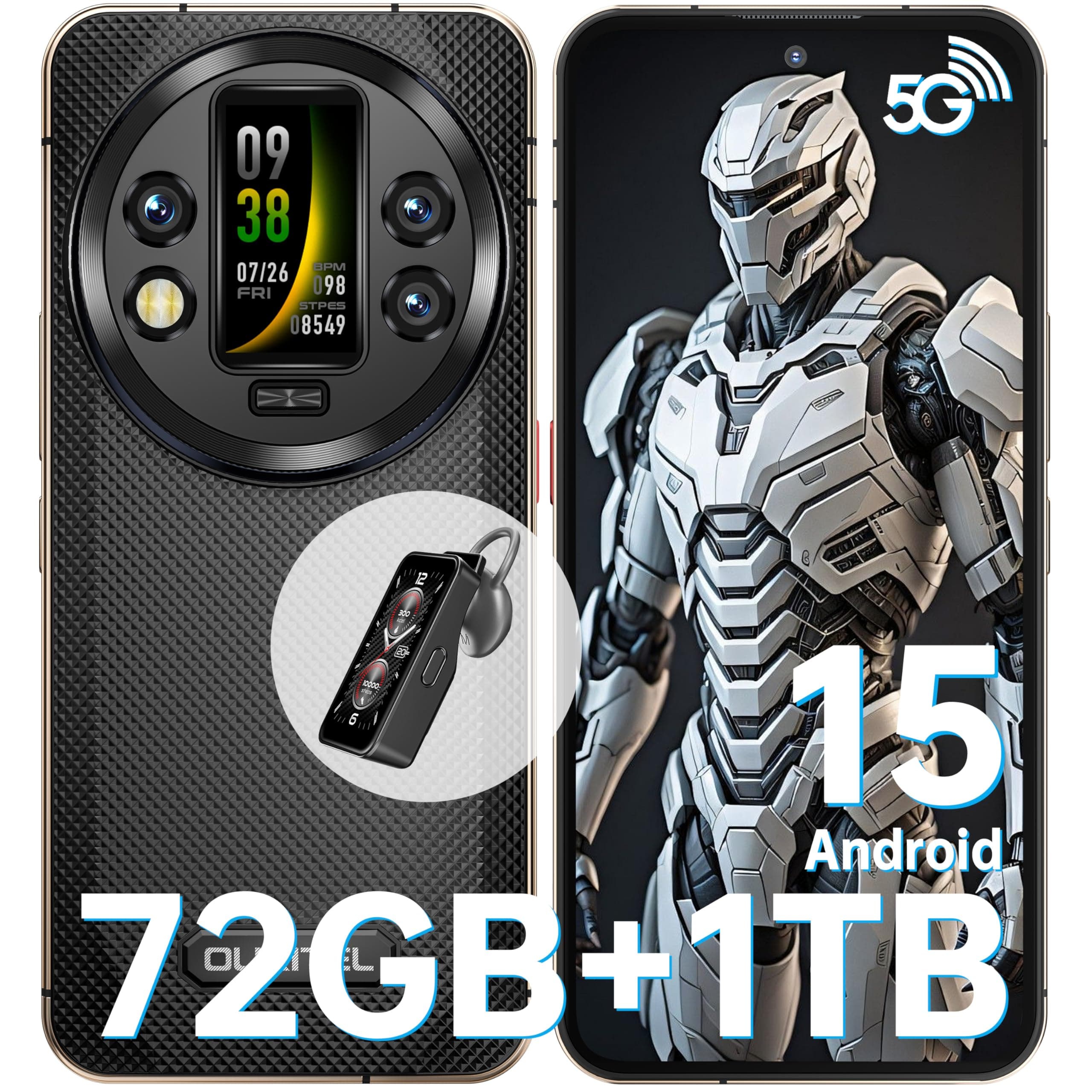 OUKITEL WP200 Pro Rugged Smartphone 5G - Android 15, 72GB(24+48) RAM+1TB ROM, 6.7" Rugged Phone, 8800mAh Android Phones, 108MP Camera, IP68/69K Waterproof Phone, 4G Dual SIM/NFC/OTG/GPS, 2025 (Black)