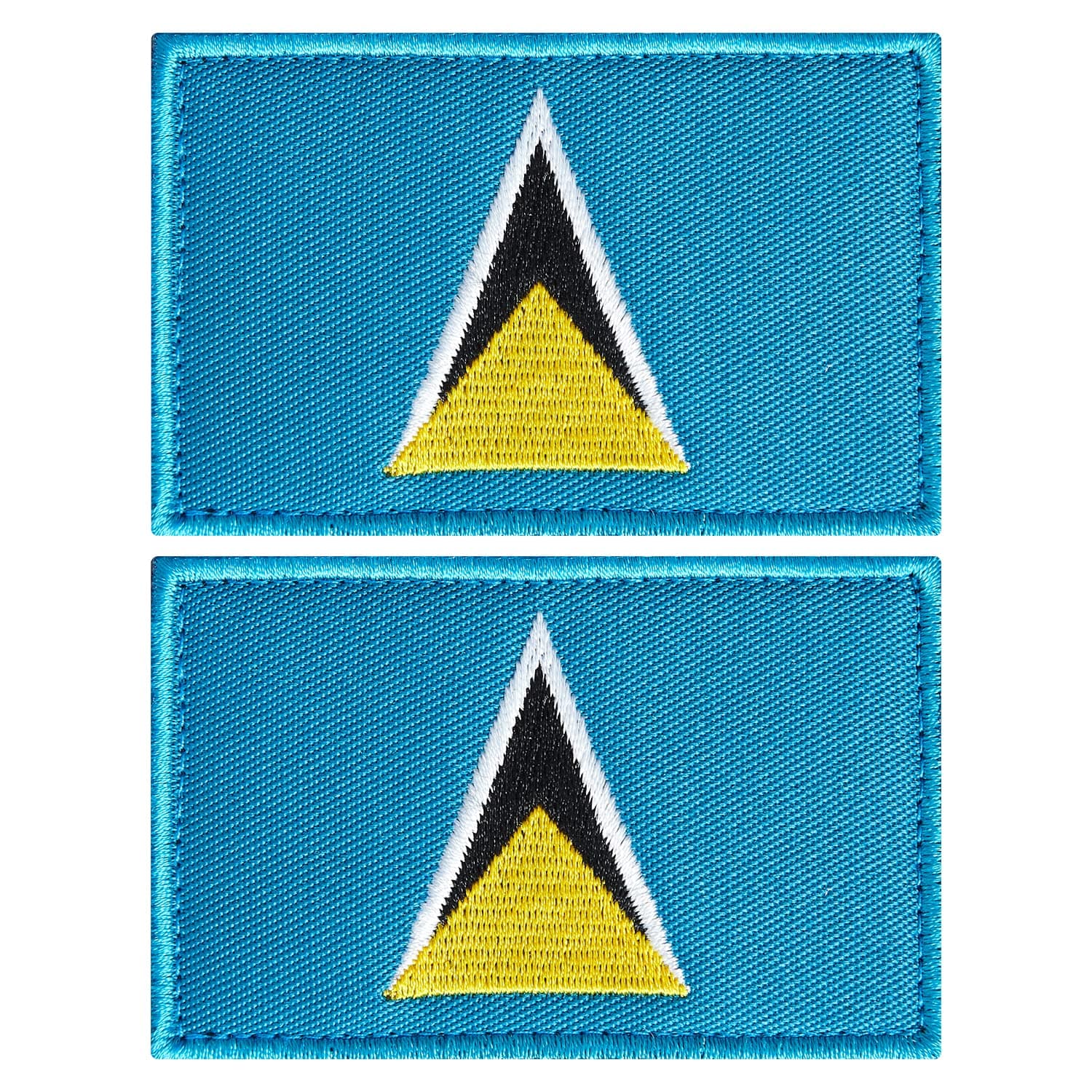 stidsds 2 Pack Saint Lucia Flag Patch Saint Lucia Flags Embroidered Patches Saint Lucia Flags Military Tactical Patch for Clothes Hat Backpacks Pride Decorations