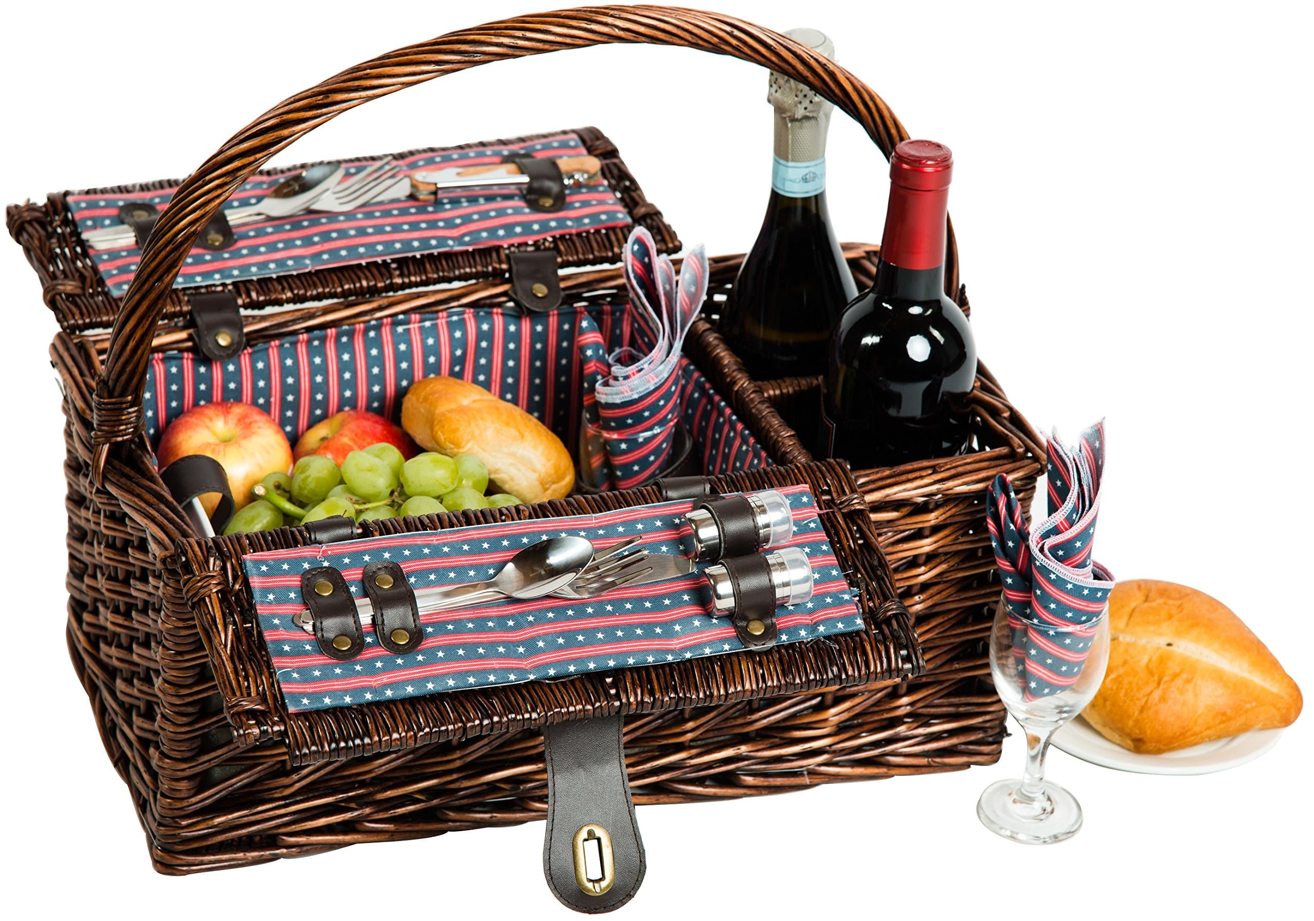 Picnic & Beyond Willow Picnic Basket for 2