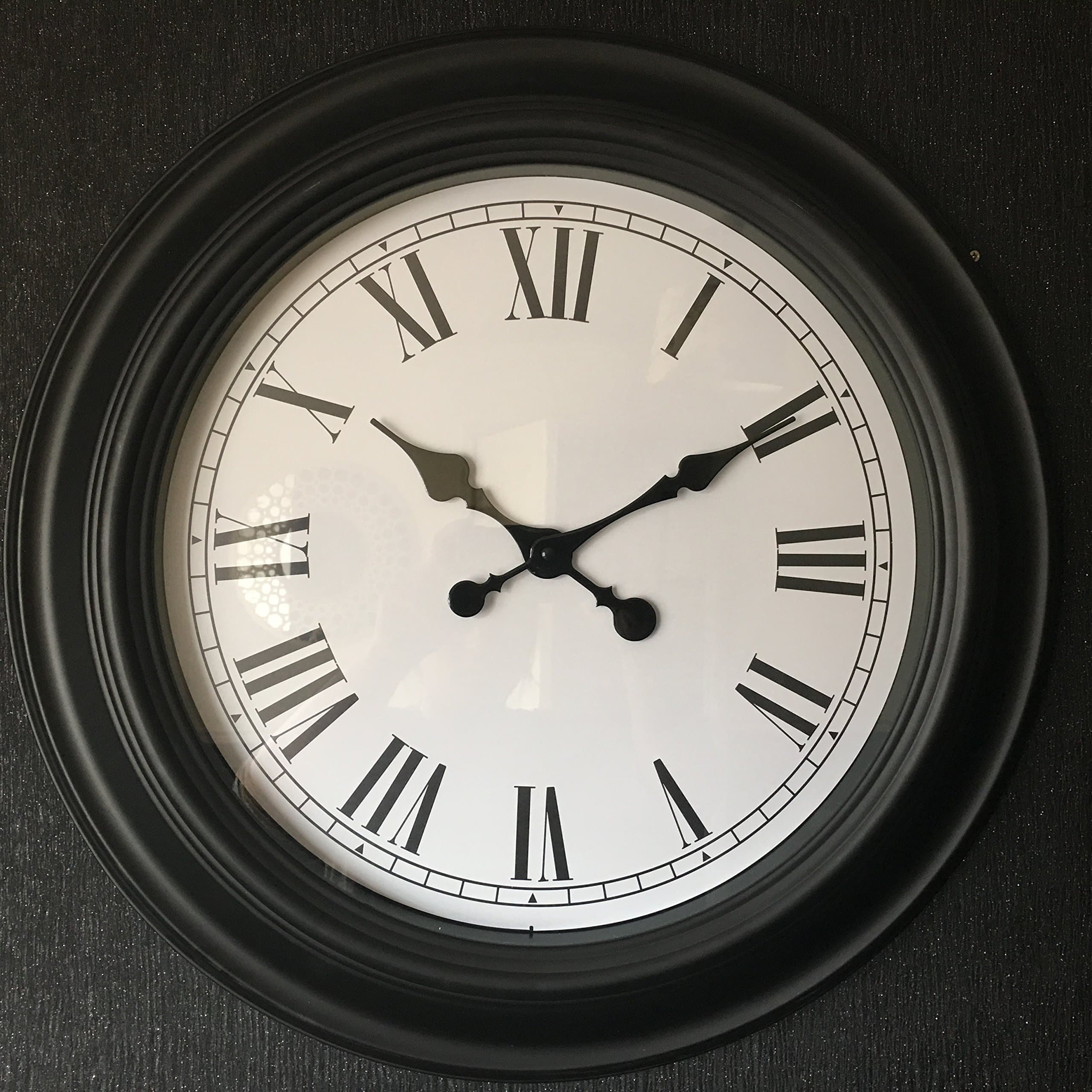 56 cm EXTRA LARGE GIANT SIZE ROUND BLACK FRAME HOTEL SCHOOL OFFICE WALL CLOCK