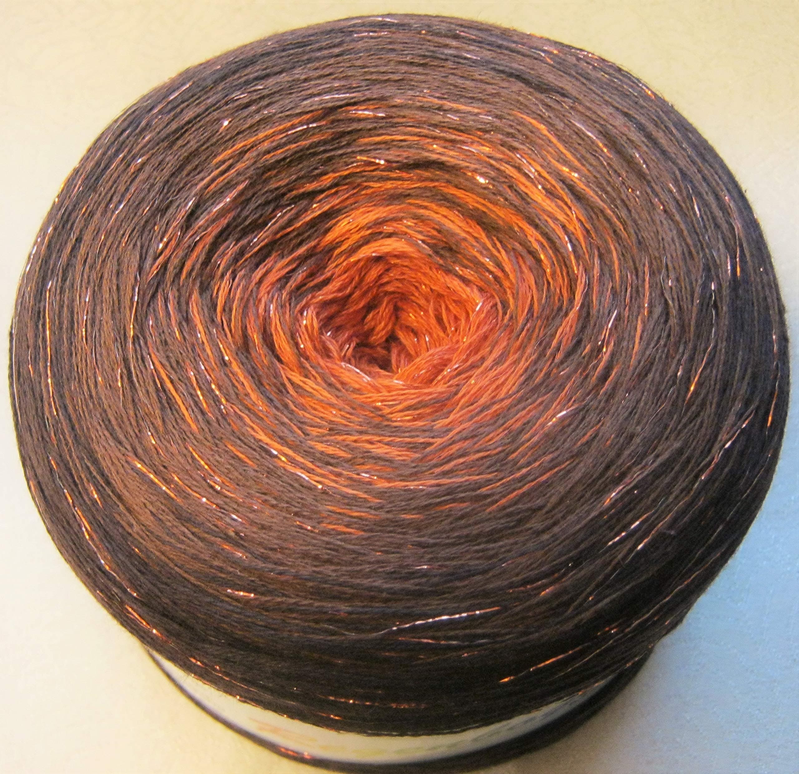 Reller OHG Rainbow Metallic 4 Threads + Glitter Threads Indian Summer Cognac/Chestnut/Brown with Gold approx. 760 M 200 g