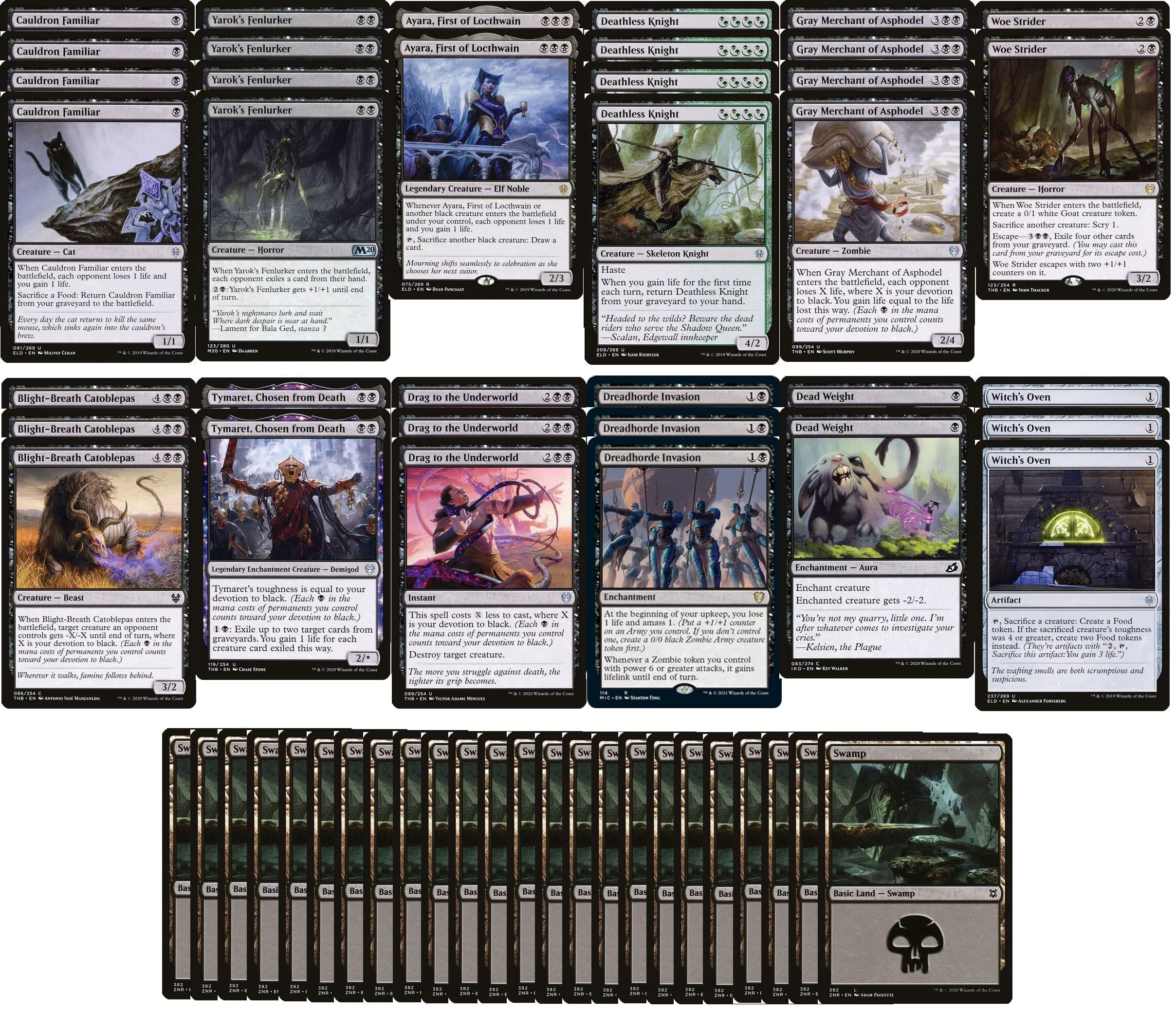 Elite Mono Black Devotion Deck - Very Powerful - Modern & Pioneer Legal - Custom Built - Magic The Gathering - MTG - 60 Card