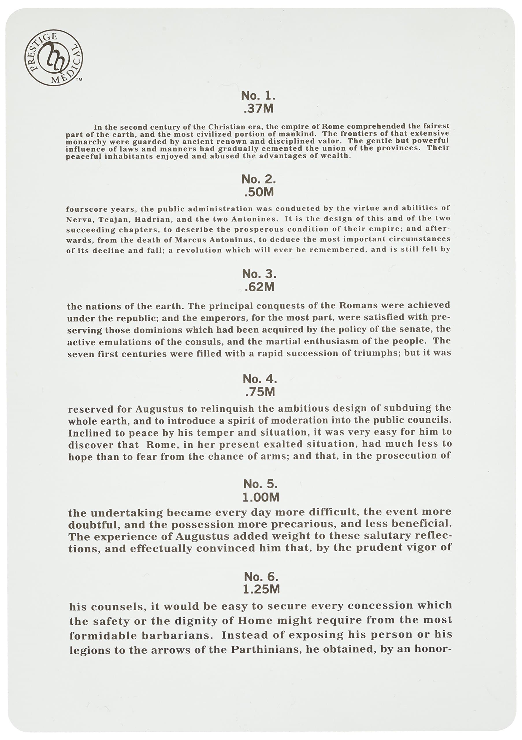 Prestige Medical Jaeger Eye Chart