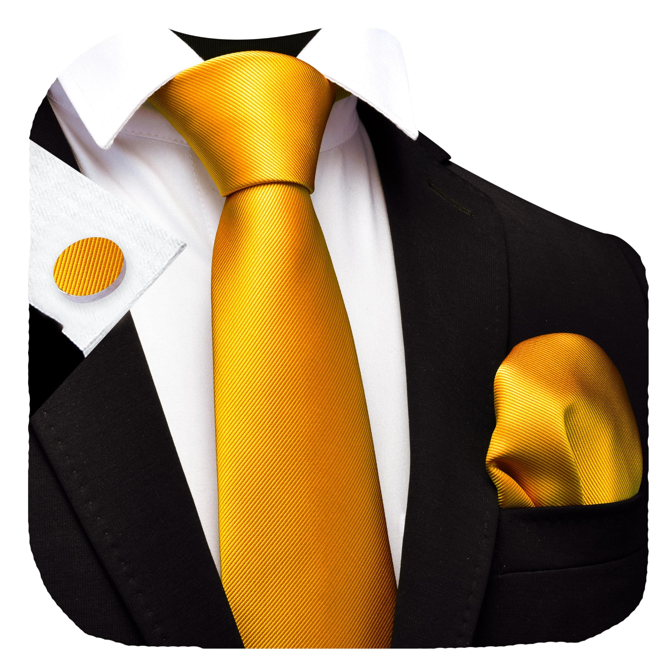 3.15"(8cm) Solid Color Necktie and Pocket Square Cufflinks Sets For Men + Gift Box