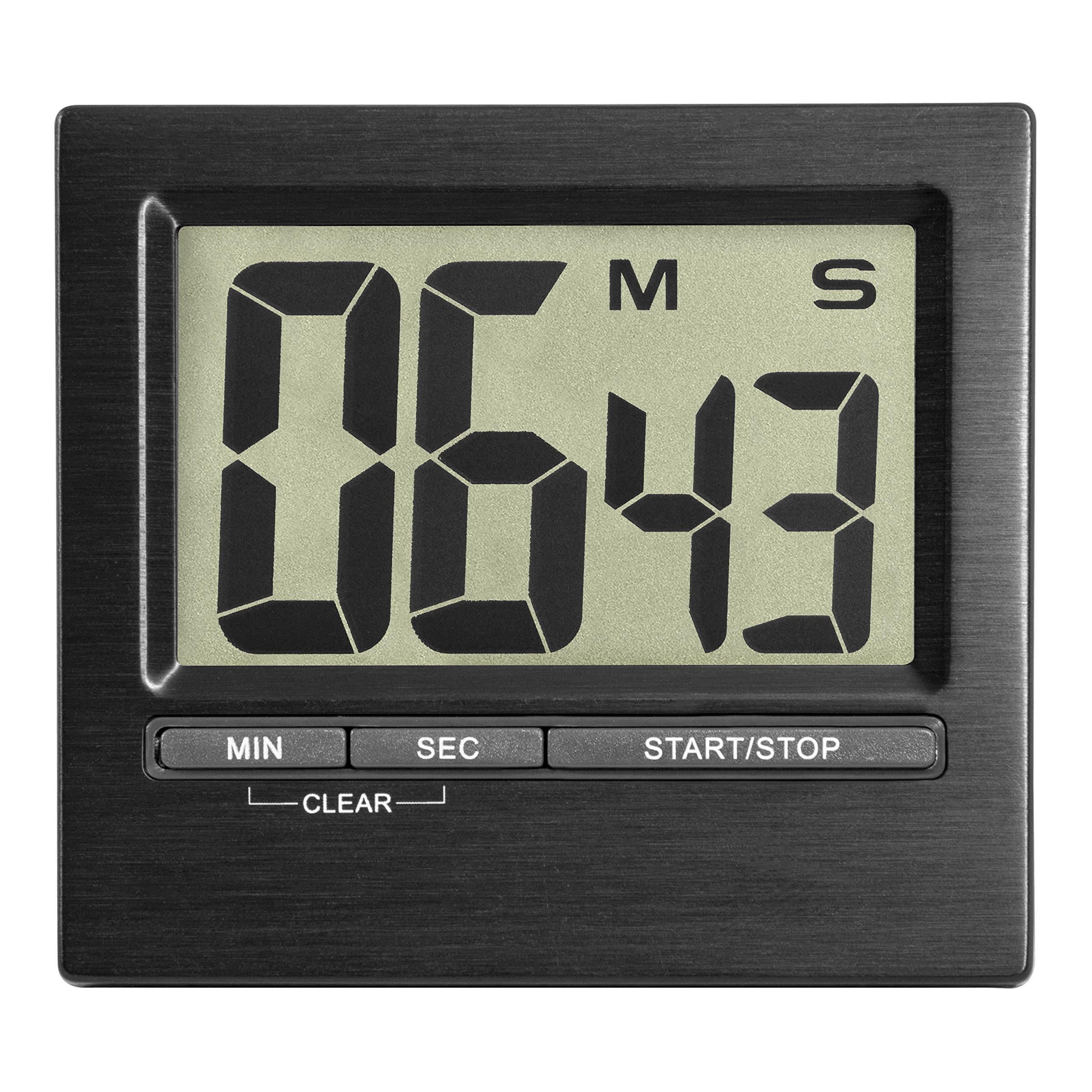 TFADostmann 38.2013.01 Electronic Timer and Stopwatch with Large Display Front Black Aluminium