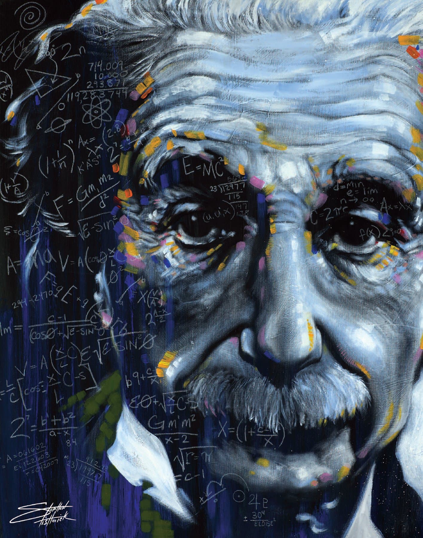 Import Images Albert Einestein It's All Relative by Stephen Fishwick 40 by 55 Giant Art Poster Print