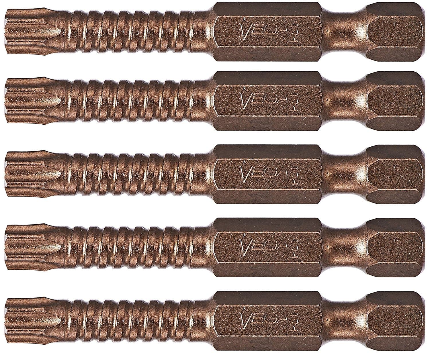 VEGA T25 TORX Impact Driver Bits. Impactech Professional Grade Impact Ready T-25 TORX 2" Bits. (Pack of 5) P150T25A-5
