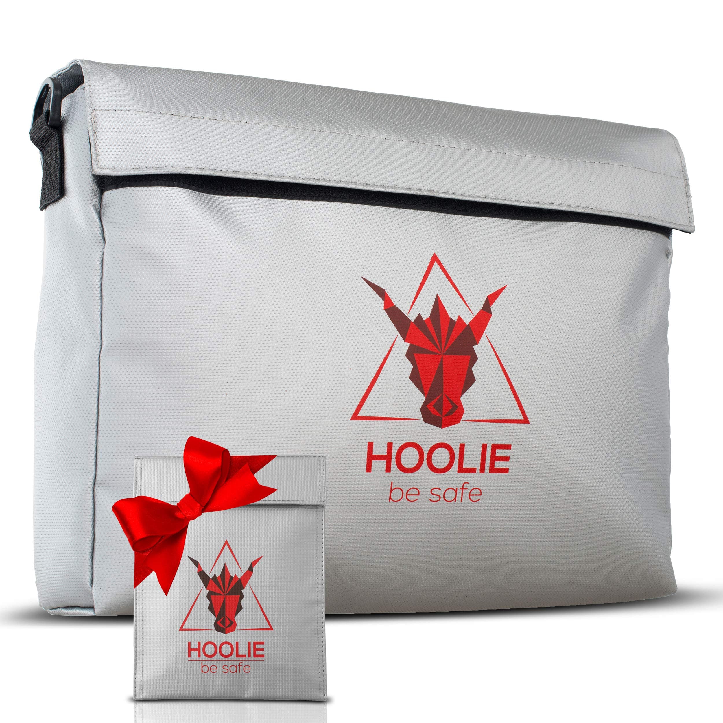 HOOLIE Fireproof Document & money Bag, large fireproof & water Resistant bag 15x11x4 Inches - Quality Silicone Coating - Fireproof Folder Safe Bag for Cash, Valuables & Passport, Bonus 9x11” Money Bag
