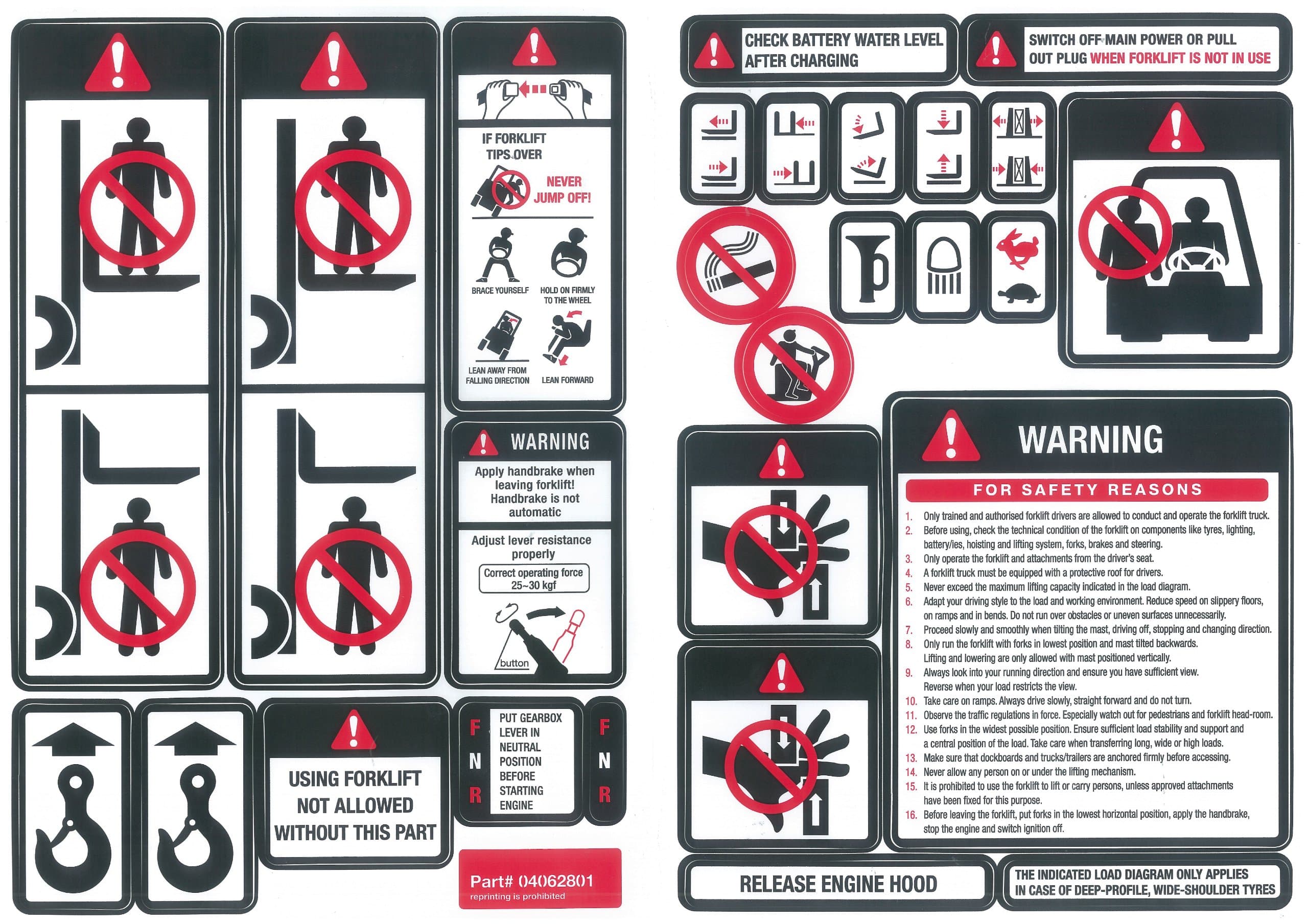 Intella 04062807 Forklift Safety Decal Set