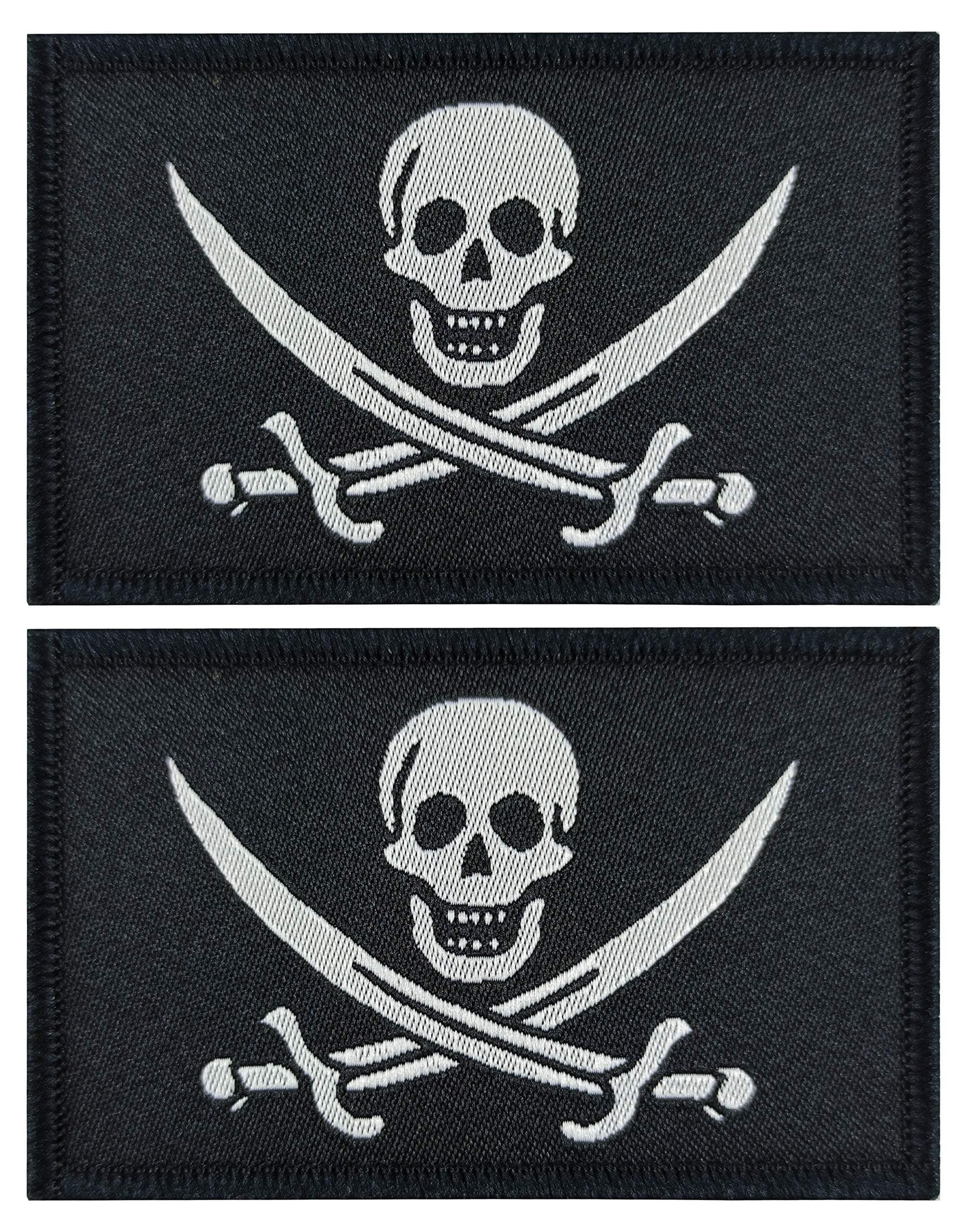 2 Pack Pirate Woven Patches (Jack Rackham)