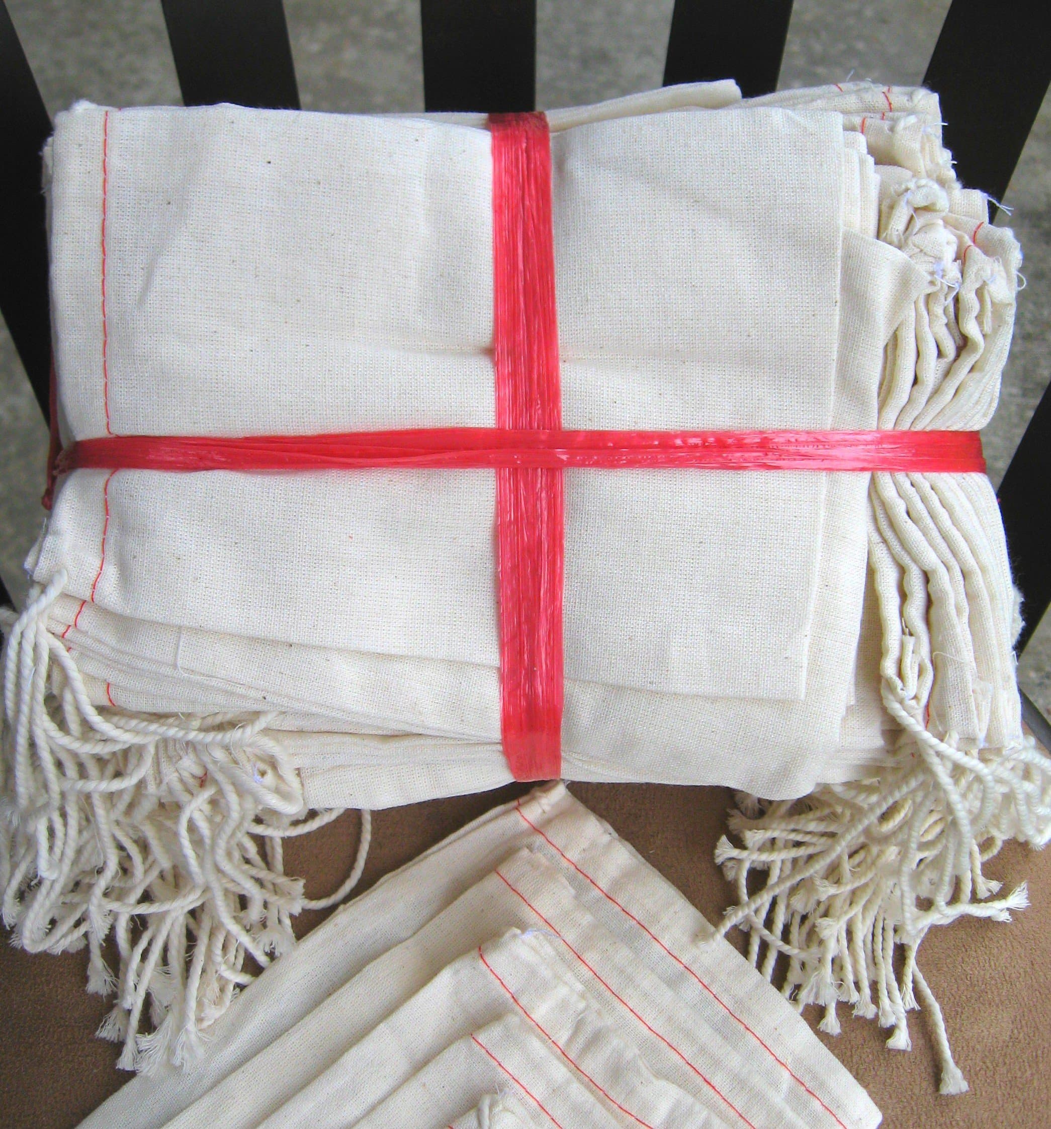 Cotton Muslin Drawstring Bags, 12"x 16", 100 Pack