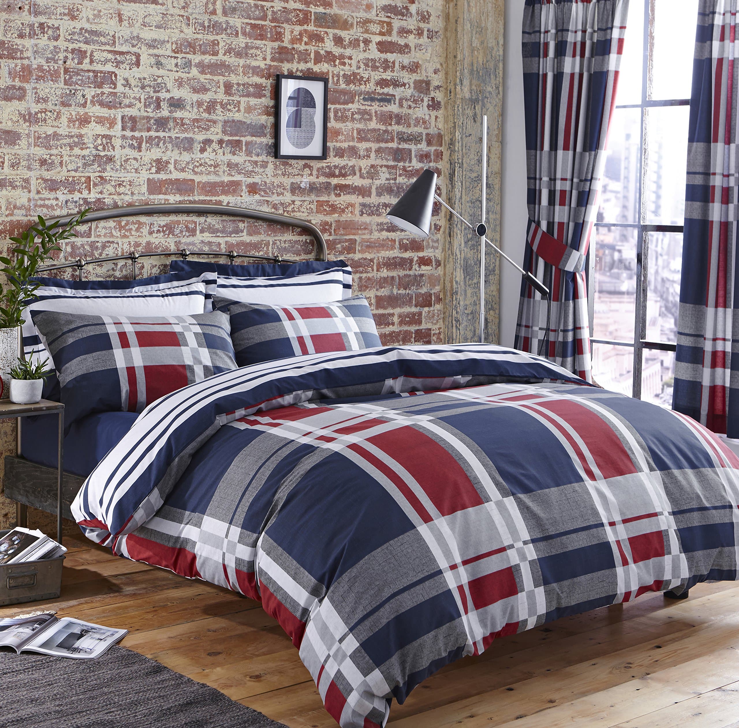 Charlotte Thomas Carson Checked Tartan Print Bedding Set Single Super King Size Single
