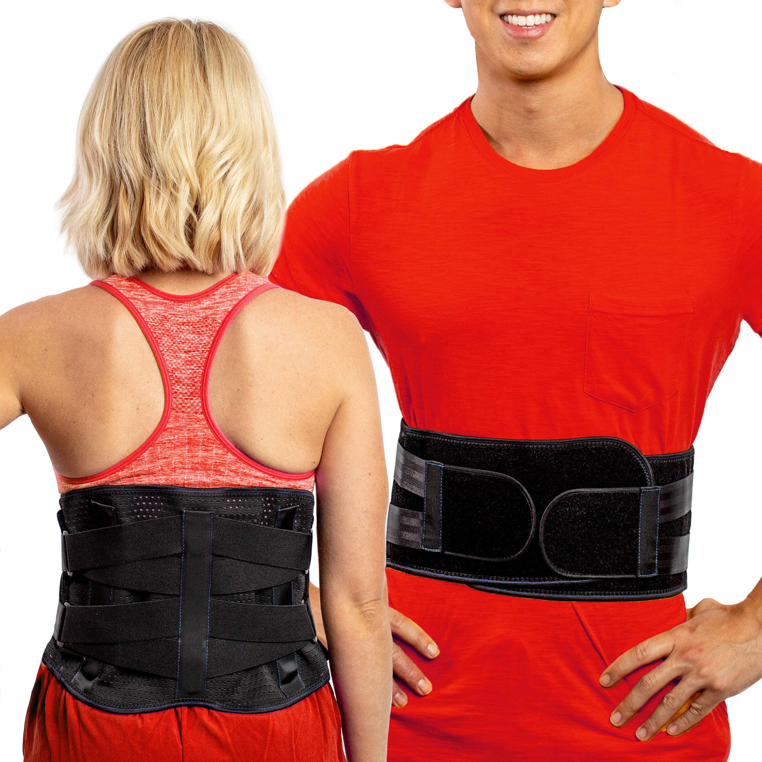 Back Brace - Back Support Belts for Men Women, Compression Lower Back Brace for Pain Relief, Strained Muscles, Breathable Lumbar Belts with Functional Pocket for Sciatica
