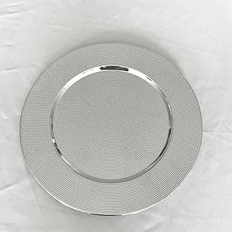 13inch Round Plastic Charger Plates,Set of 8,Charger Plates for Dinner,Wedding,Party,Event Decoration. (Punctate Silvery) …