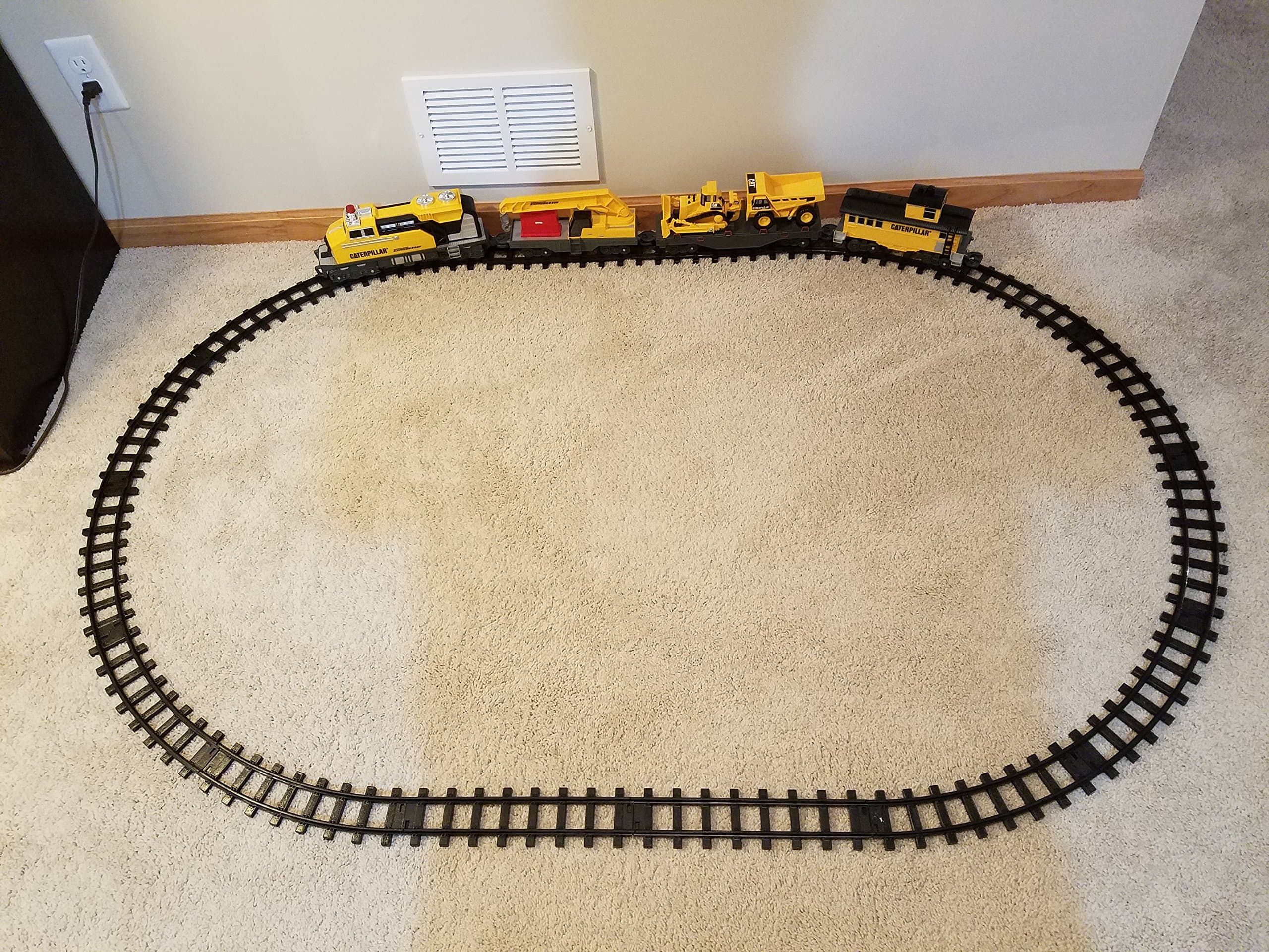 Toy Caterpillar Supreme Motorized Train Set with Engineers Hat and Handmade Whistle
