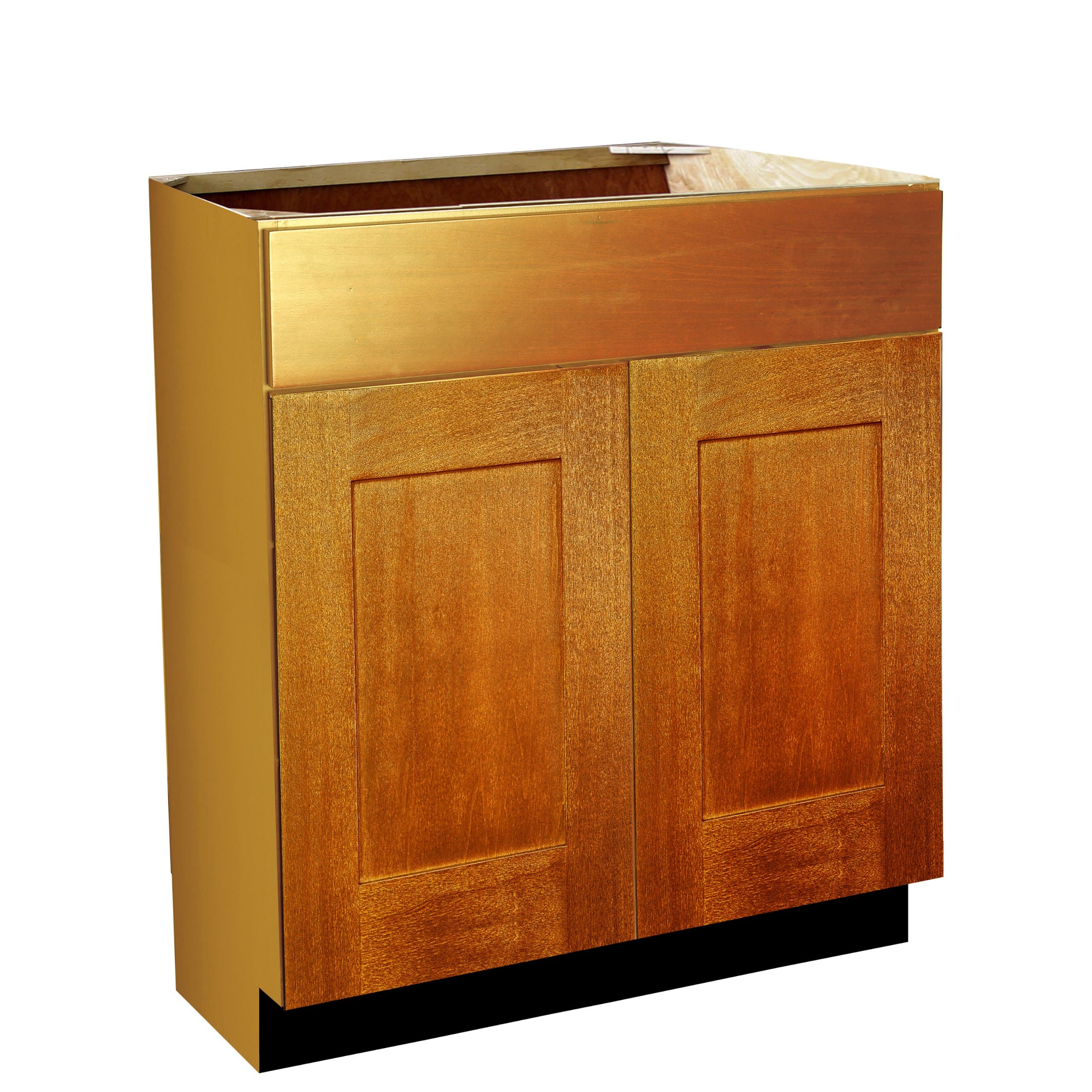 Shaker Panel Door Style Vanity Base with Drawer 12" Wide 18" Deep 30" High in a Maple Spice Finish Model VB121830-SS