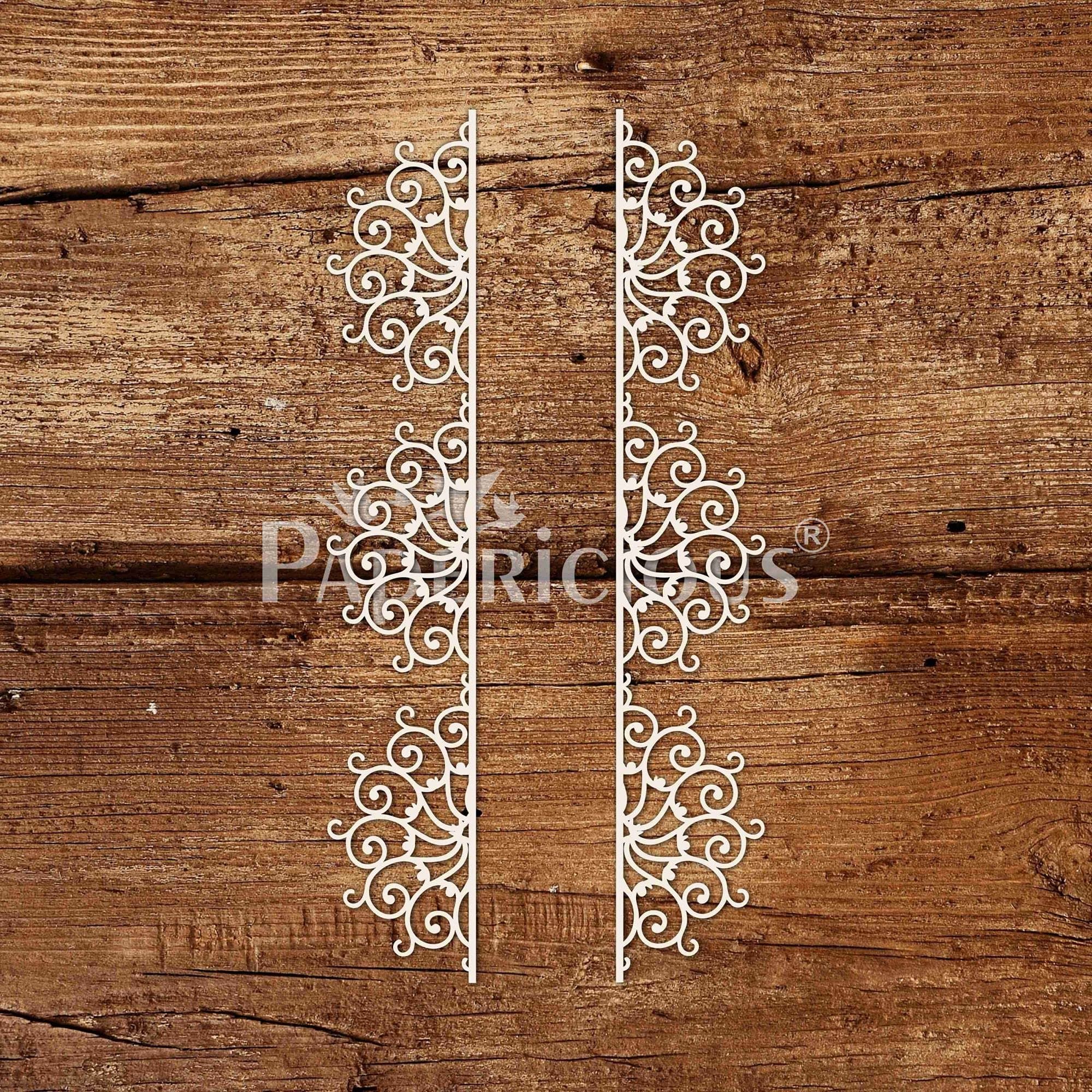 Linear Florish White Laser Cut Chippis 1.2 mm Chipboard