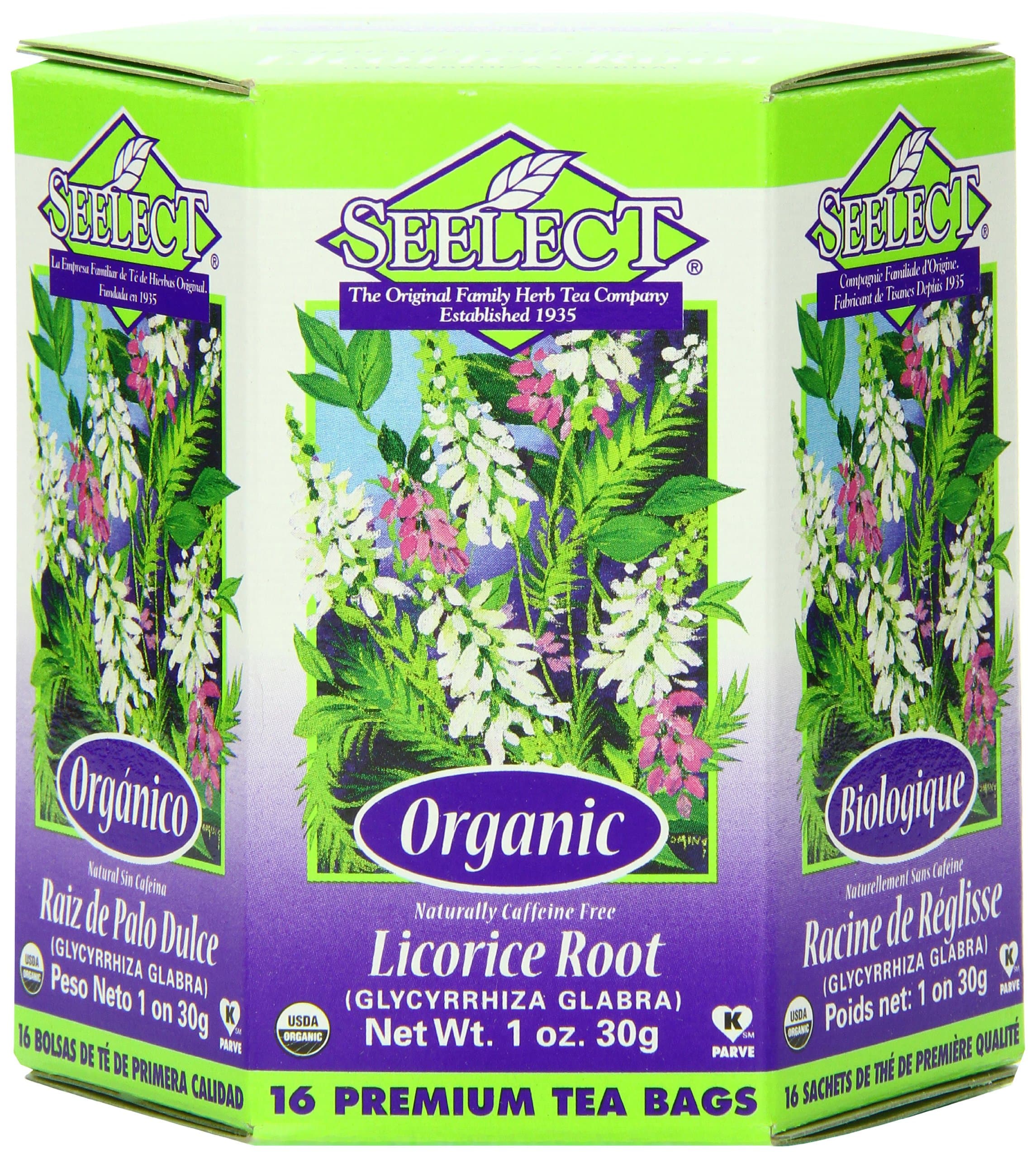 Seelect Tea, Tea Bags, Licorice Root, 16-Count Boxes (Pack of 6)