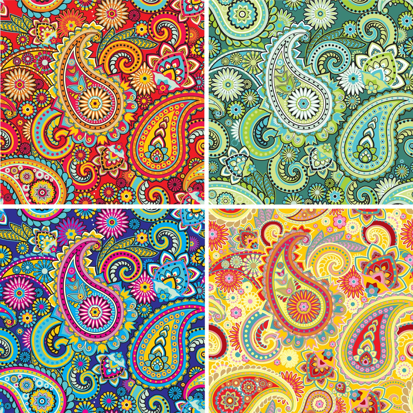 FOUR 12" x 12" Blinggasm Vinyl Sheets Set,Paisley Pattern Outdoor Vinyl 051