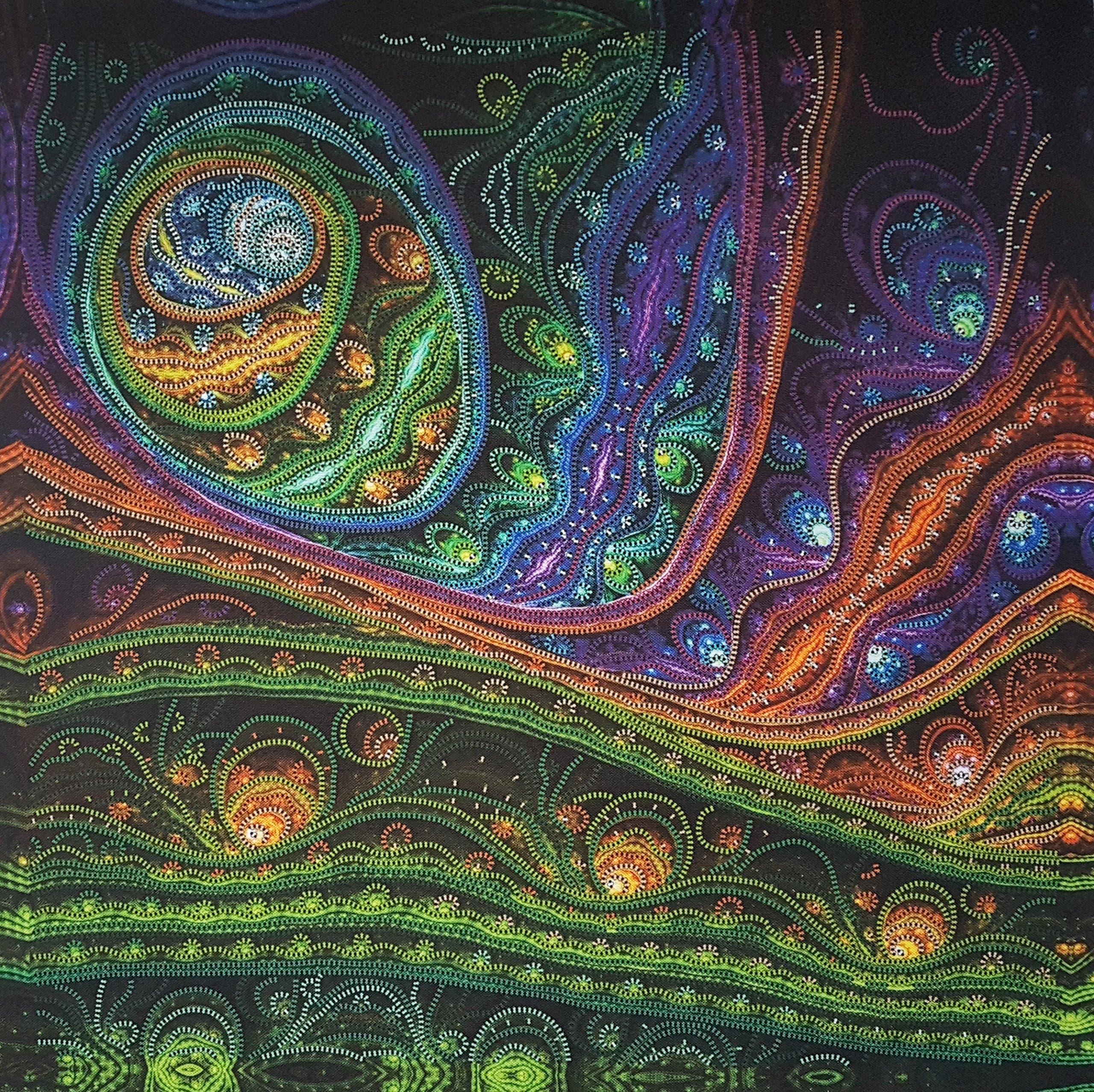 Rainbow Fractal Bead Embroidery Kits, Bead kit, Abstract Beading Pattern, Fractal Needlepoint, Partial Embroidery, Handcraft Tapestry kit