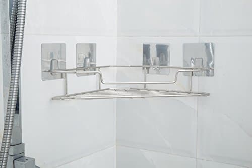 Elevavie Bathroom Shelf Corner Rack Shower Caddy Suction Cups Stainless Steel Wall Mounted Bath Organizer Kitchen Dispenser
