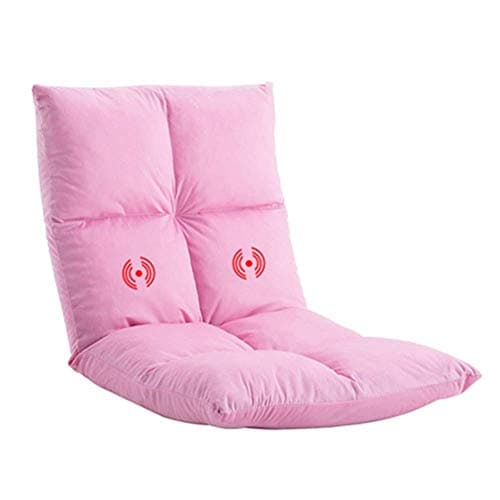 Seat Cushion Floor Folding Sofa with USB Interface with Massage Gaming Chair Lounger Adjustable Sleeper Bed Couch Recliner Chair Pad (Color : Pink)