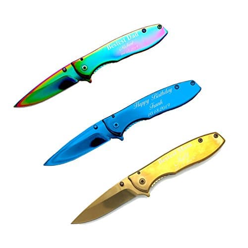 Customized Gift For Fathers day Mirror Finished Aluminum Handle Folding Knife 4"