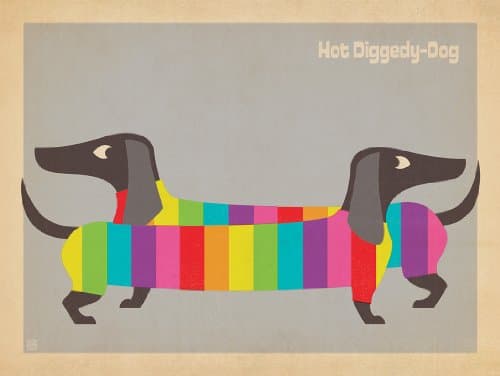 Anderson Design Group: Mod Rainbow Dogs Print