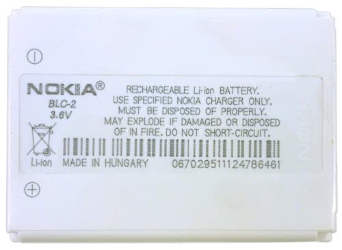 Nokia BLC-2 BLC2 950 mAh Battery for Nokia 6010 / 1260 / 1261 / 2260 / 3310 / 3360 / 3361 / 3390 / 3395 / 3560 / 3570 / 3585 / 3586i / 3588i / 3589i / 3590 / 3595 / 6651 / 6800 / 6810