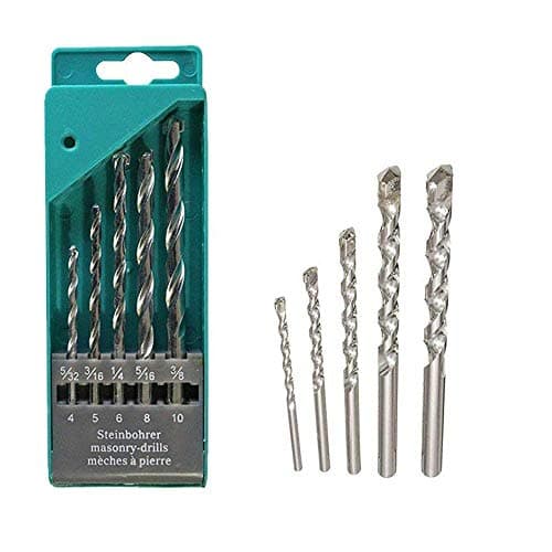 RESKA Masonry Drill Bit Set for Concrete and Brick Wall Drilling - Pack of 5