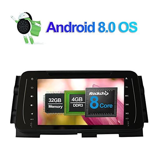 Flynavigo Android 8.0 Octa Core Car Stereo DVD Player in Dash Car Radio with 7" LCD Bluetooth GPS Navigation for Nissan Kicks 2014- Nissan Micra 2017- Support FM AM Mirror Link WiFi 3G USB OBDII