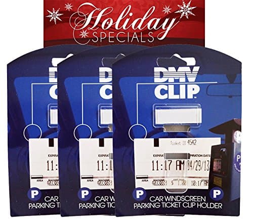 DMV Clip - 3 Windshield Muni-Meter Parking Ticket Holder Clips