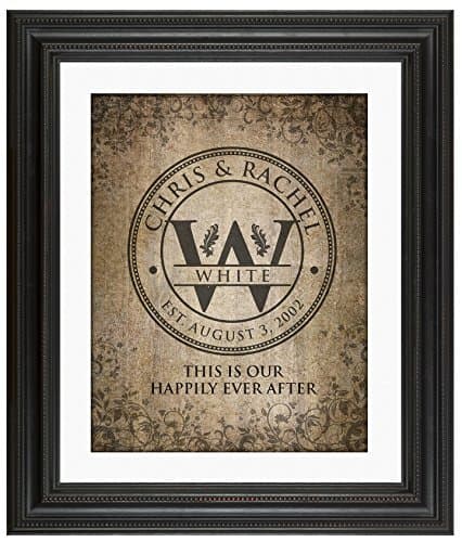 Unframed 11x14 inches Personalized Split Monogram Initial Print - Wedding, Anniversary, Bridal Shower Gift, Family Reunion keepsake.