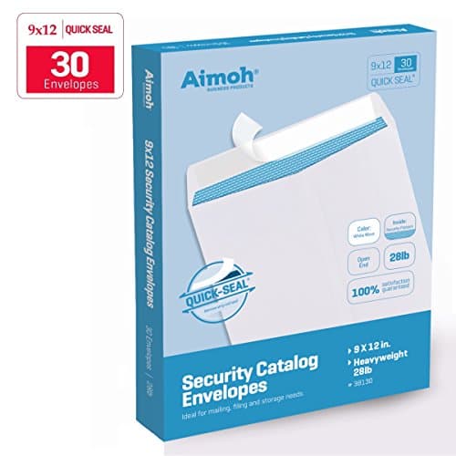 30 9 X 12 SELF SEAL White Catalog Security Envelopes - 28lb (38130)