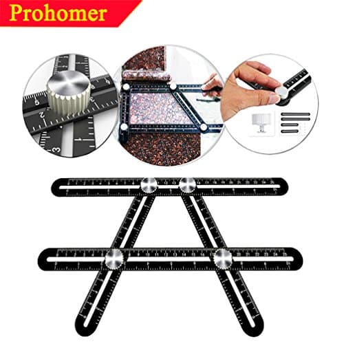 Angularizer Ruler, Aluminum Multi Angle Ruler - Adjustable Ruler-Angle Finder - Wild Donkey Premium Angleizer Template Tool - Perfect for Tiling, Flooring, Brick laying, Deck building and more