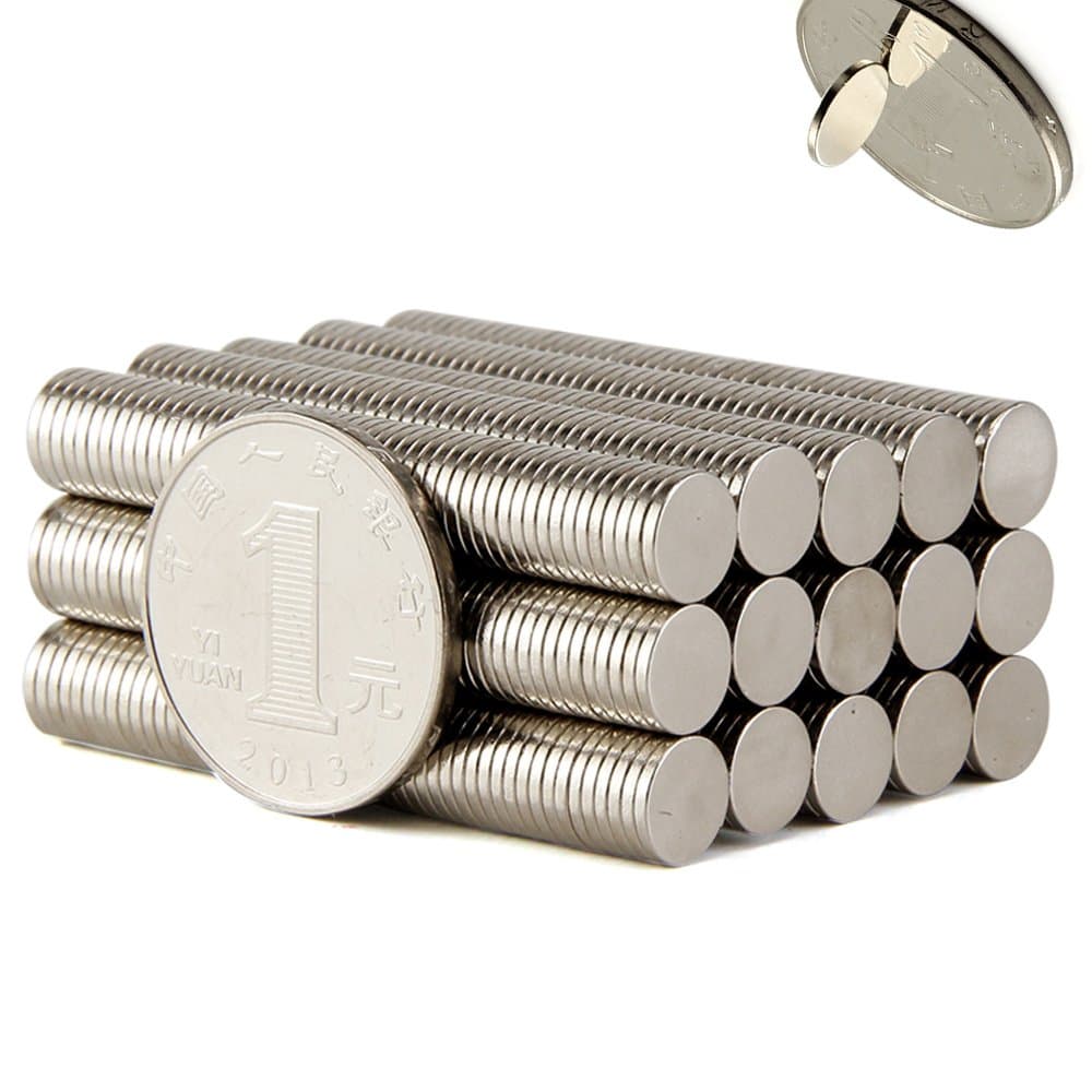 6MM x 1MM Small Multi-Use Refrigerator Magnets for Refrigerator, Science, Crafts - Tiny Round Disc, Sliver, - 100Pcs